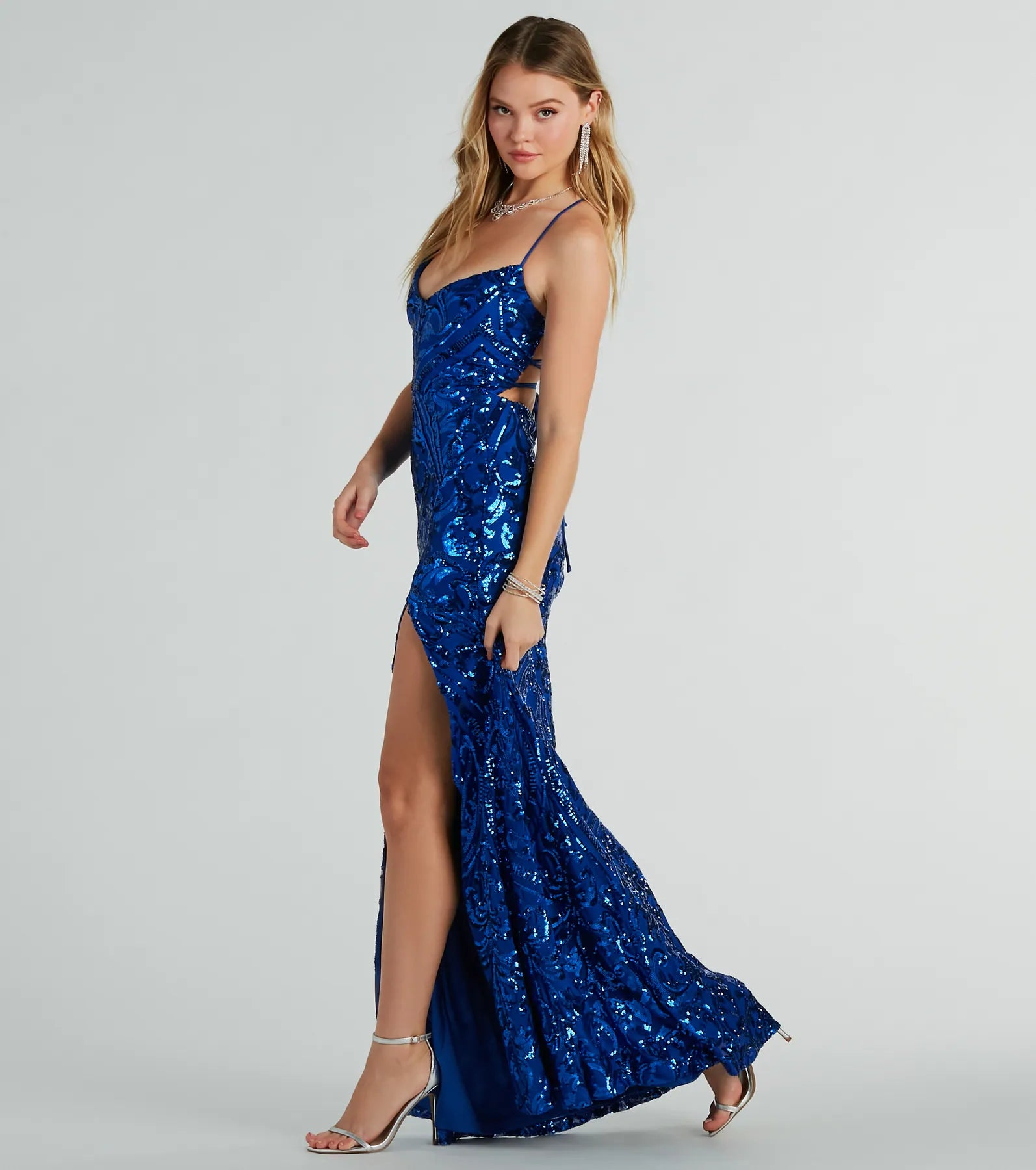 Maura Ultimate Sparkle Lace-Up Mermaid Gown