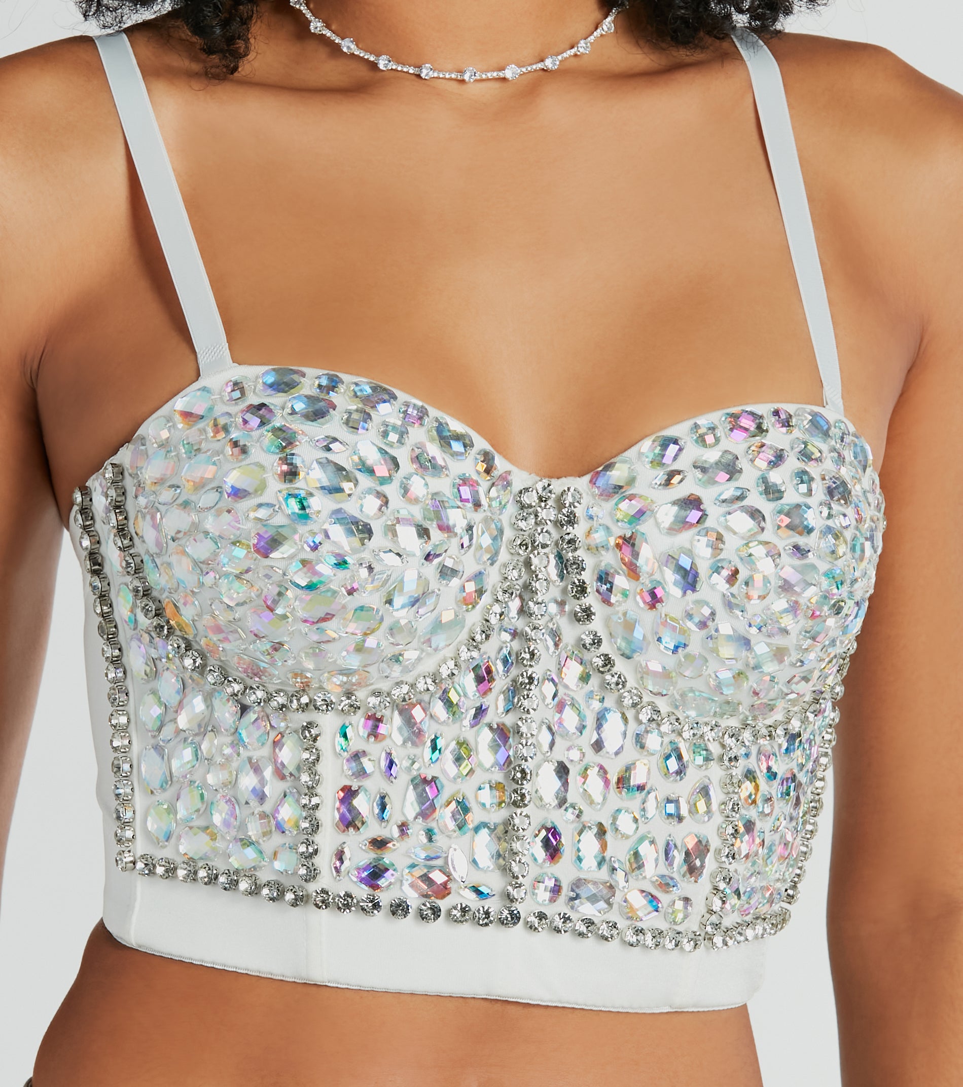 Ultimate Glamour Rhinestone Bustier Top