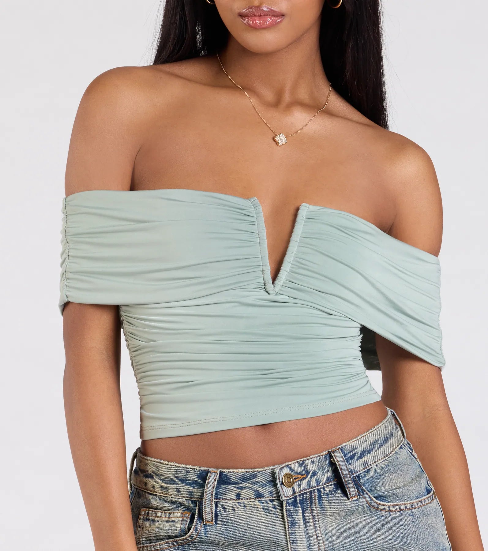 Ultimate Chic Off-The-Shoulder Crop Top