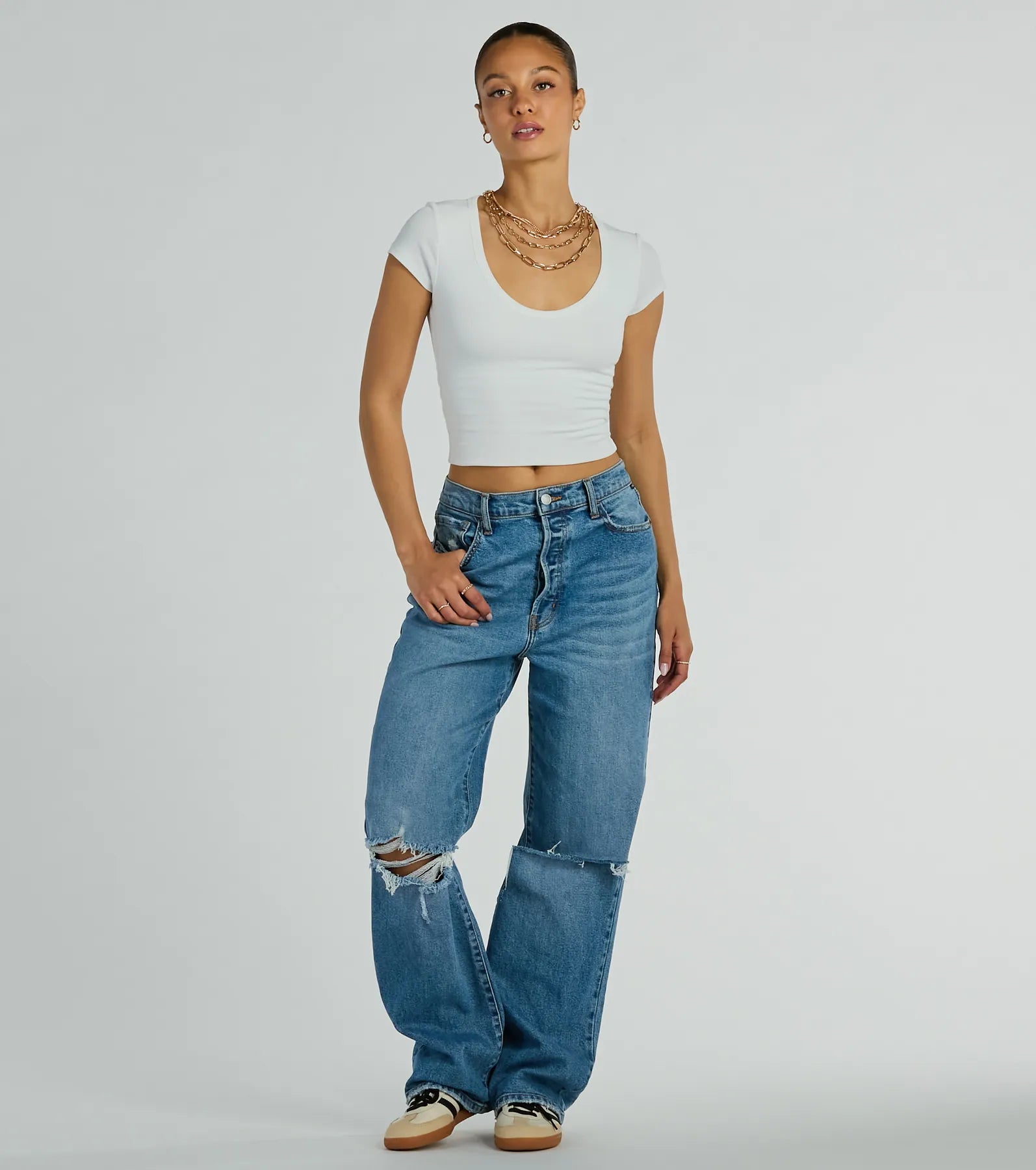 Premium Scoop Neck Crop Tee - Ultimate Everyday Essential