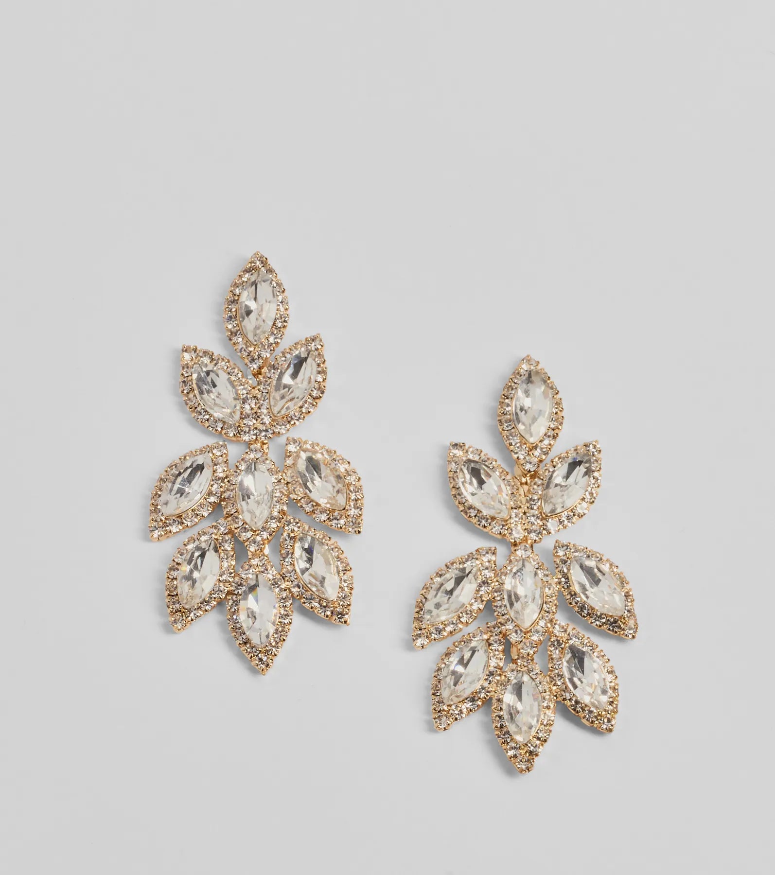 Premium Glamour Gemstone Leaf Drop Earrings - Ultimate Elegance