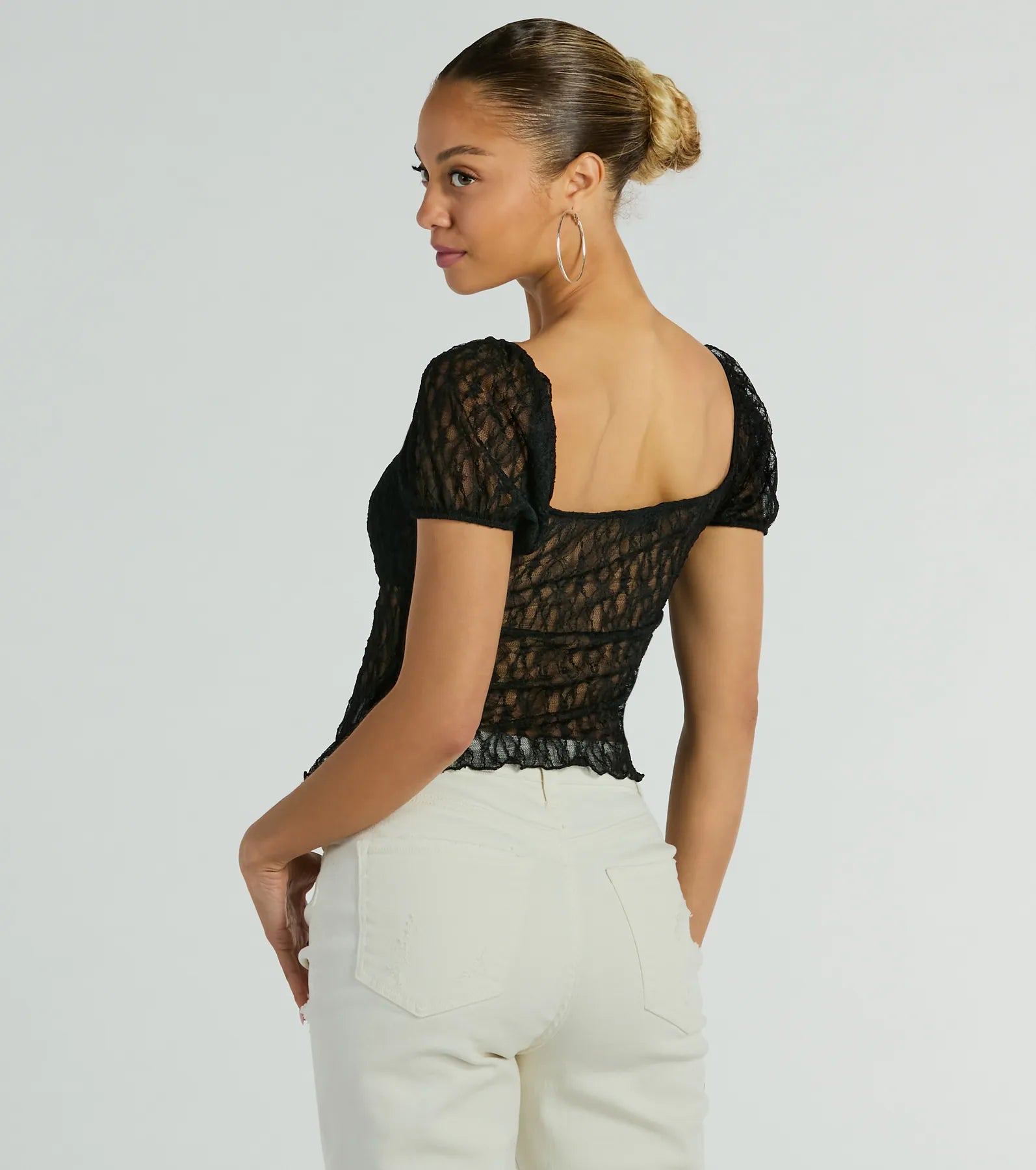 Ultimate Charm Me Puff Sleeve Lace Crop Top - Festival & Date Night Essential