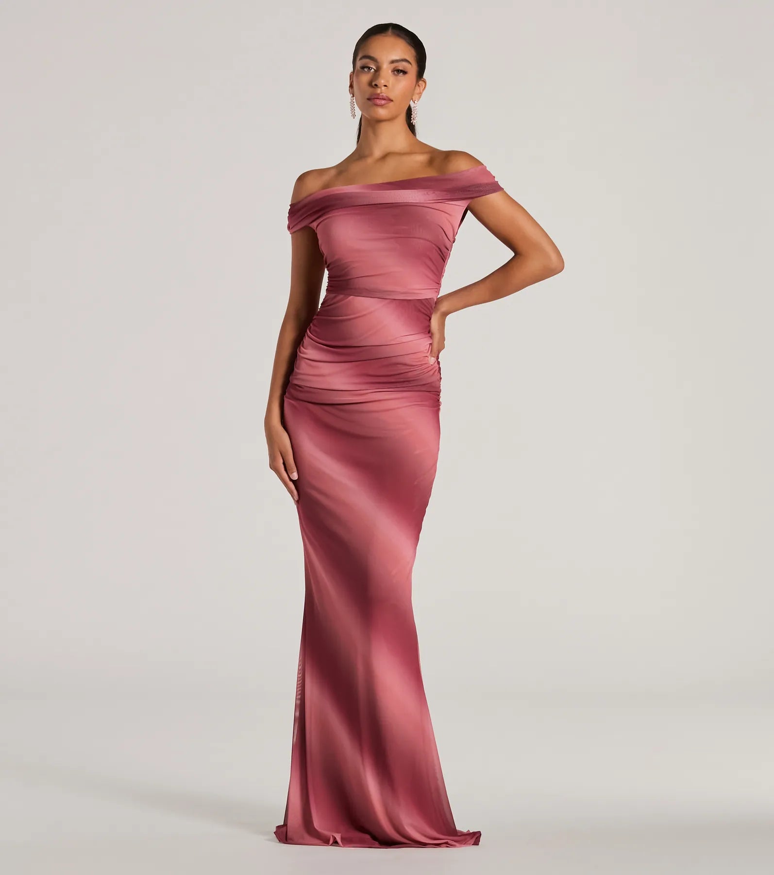 Premium Abbie Off-The-Shoulder Ombre Mermaid Gown for Special Occasions