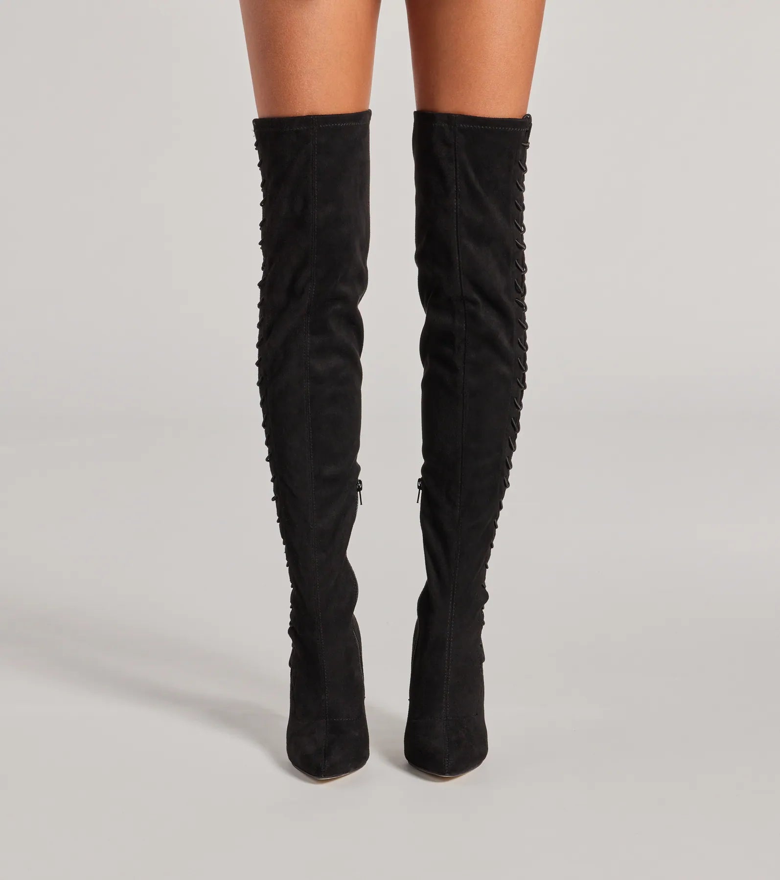 Ultimate Always On Point Lace-Up Thigh High Stiletto Boots