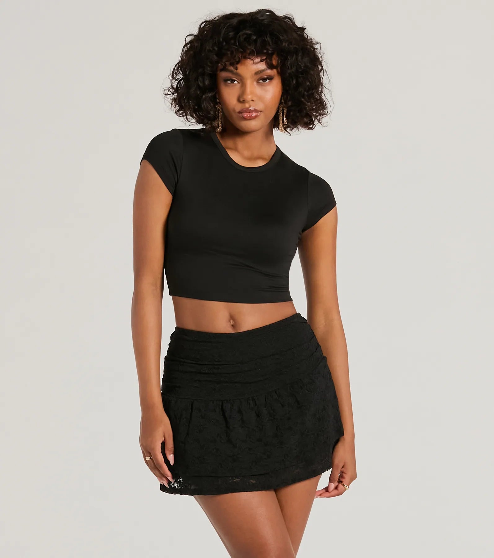 Ultimate Romance High Rise Lace Skort with Ruffled Hem