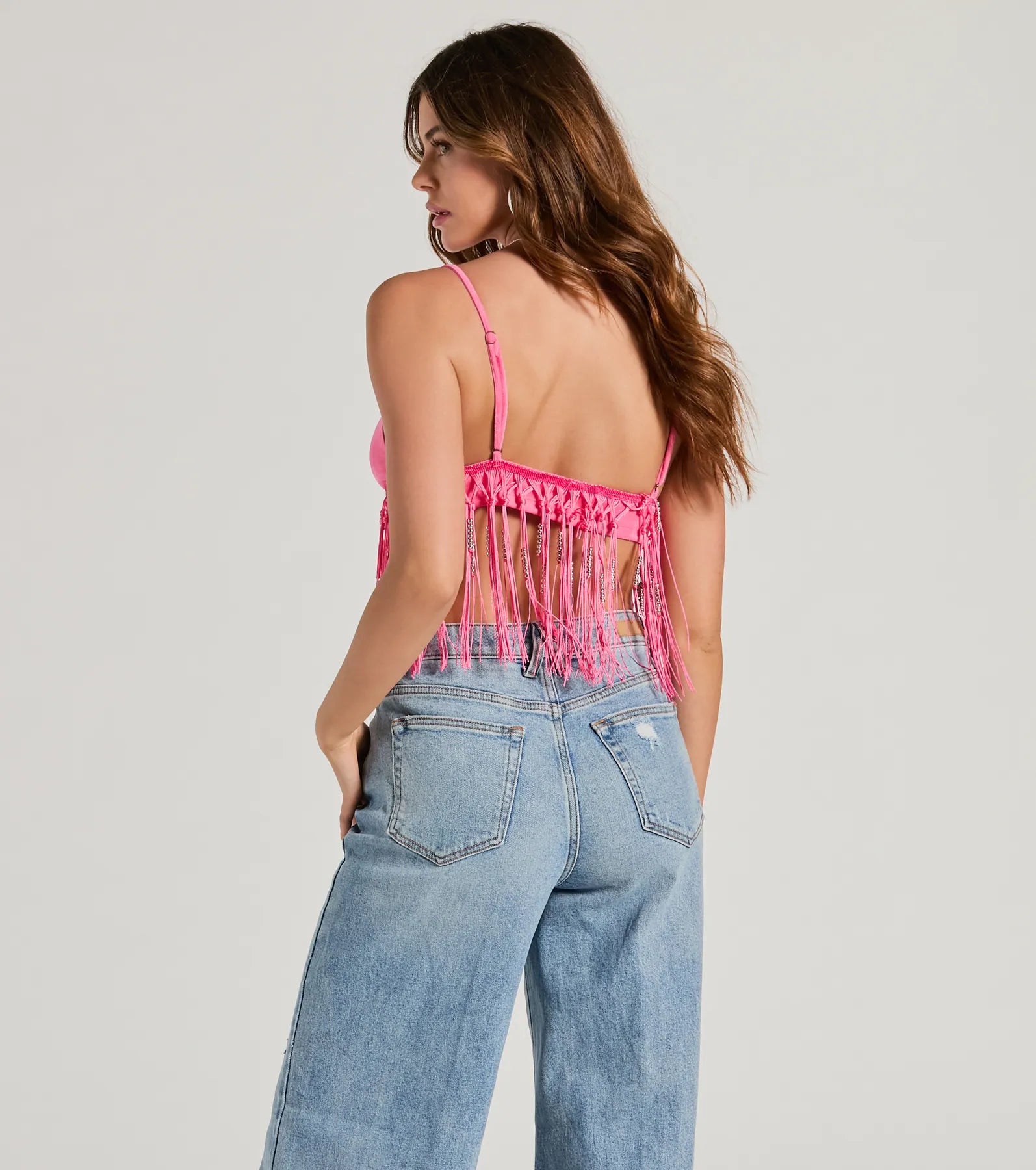 Ultimate Fringe Glam Beaded Crop Top