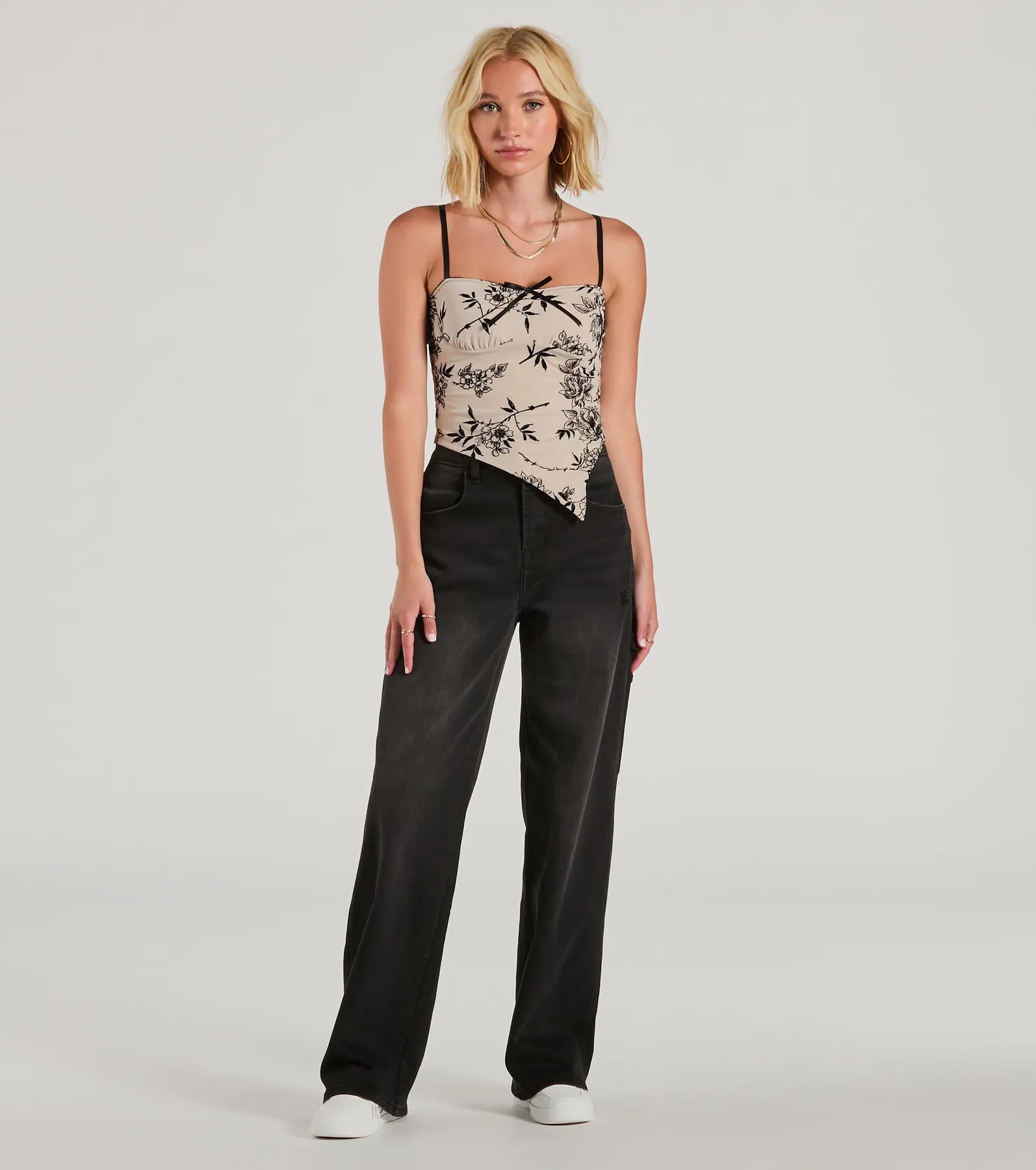 Ultimate Romance Flocked Velvet Floral Crop Top