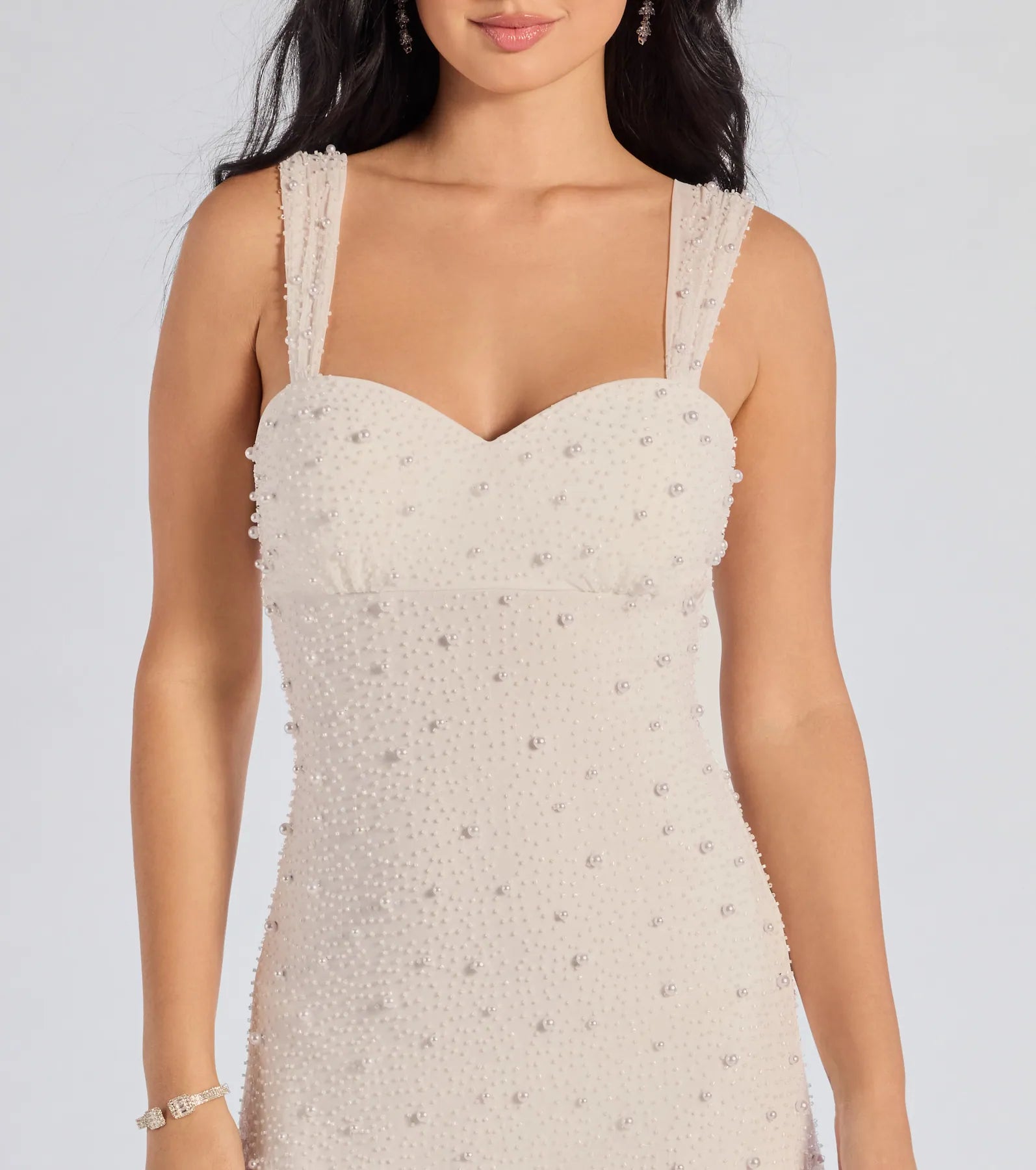 Premium Miriam Pearl Beaded Formal Mini Dress - Ultimate Glamour