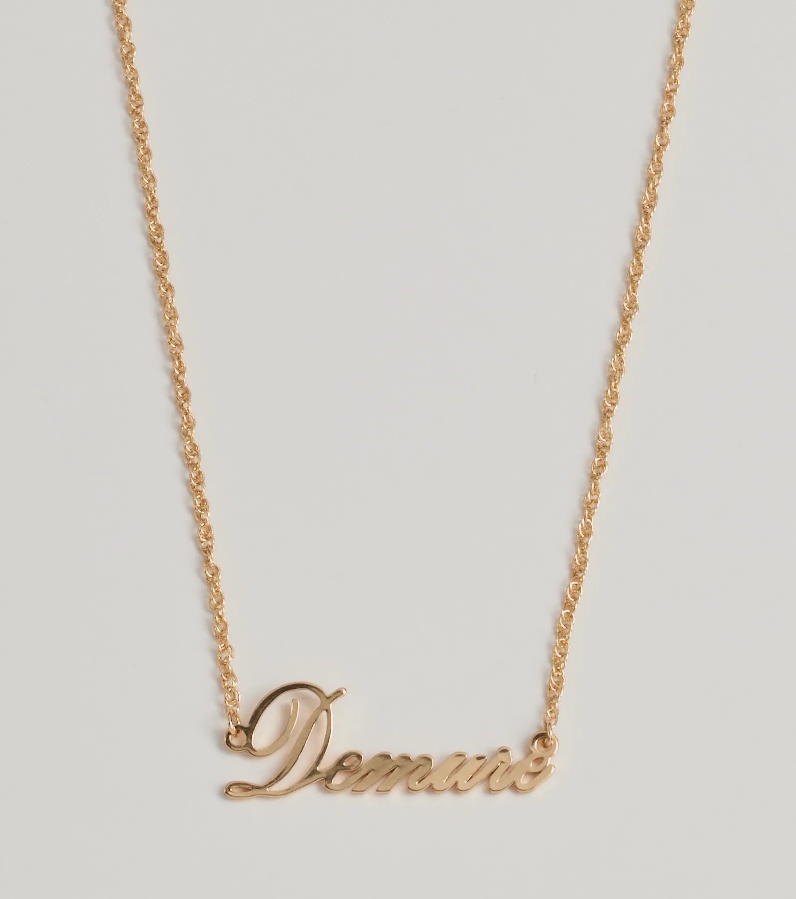 Premium Demure Script Elegant Chain Necklace