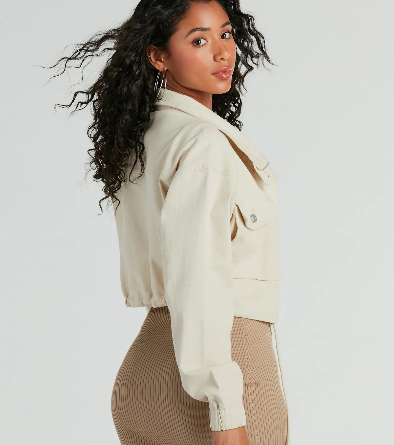 Ultimate Cool Effect Twill Crop Jacket