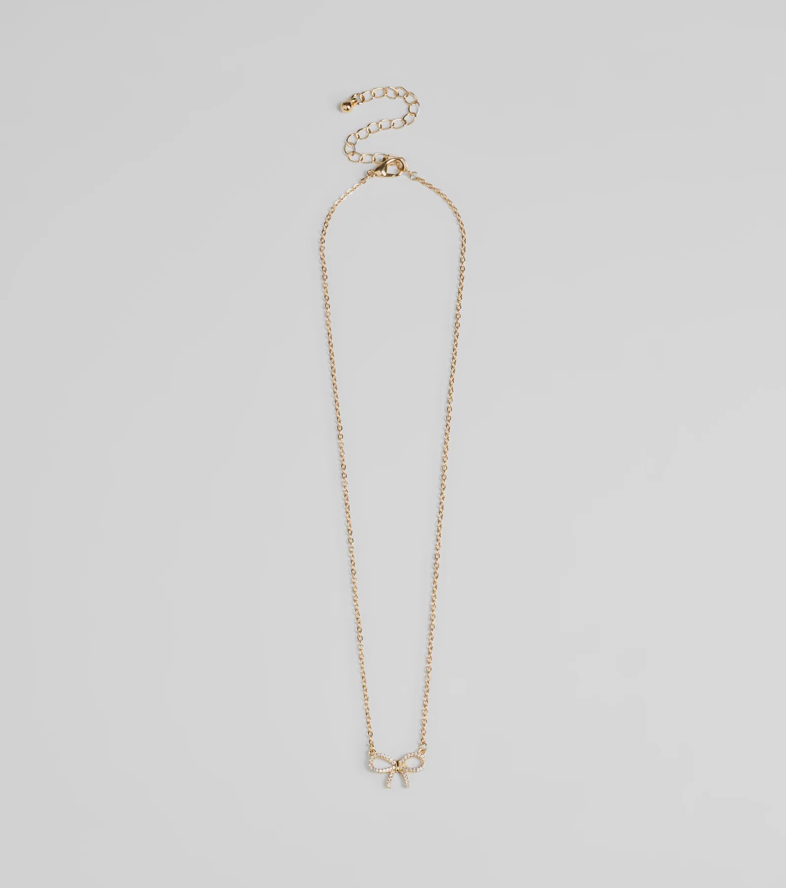 Ultimate Darling Rhinestone Bow Necklace - Sparkle in Style