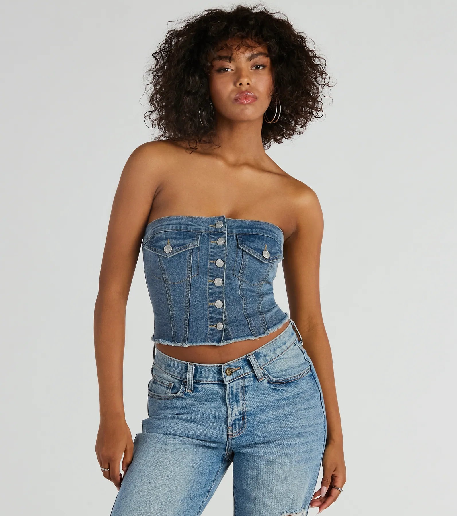 Ultimate Chill Strapless Denim Crop Top - Effortless Style