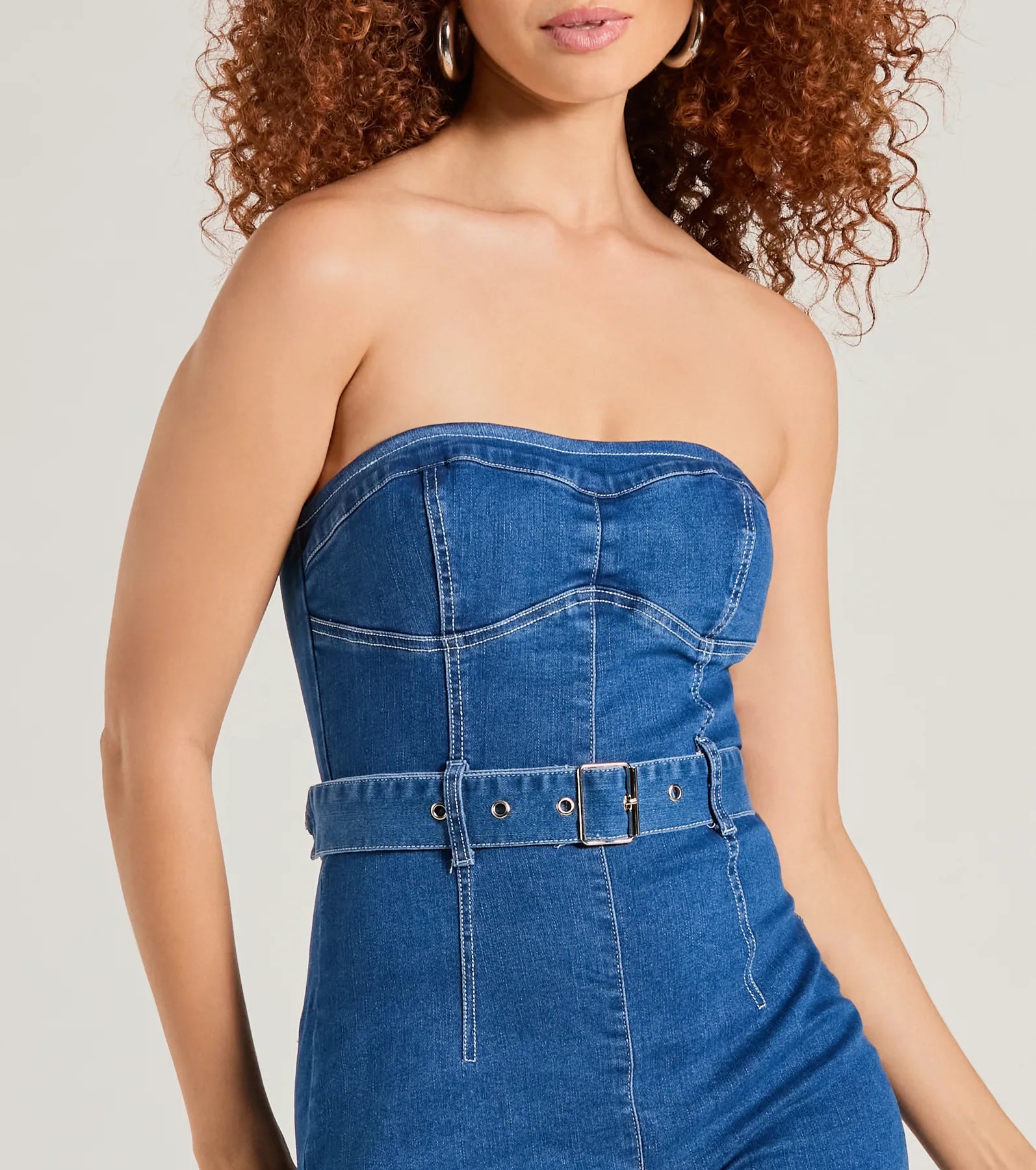 Ultimate Strapless Belted Denim Romper - Summer Style Essential