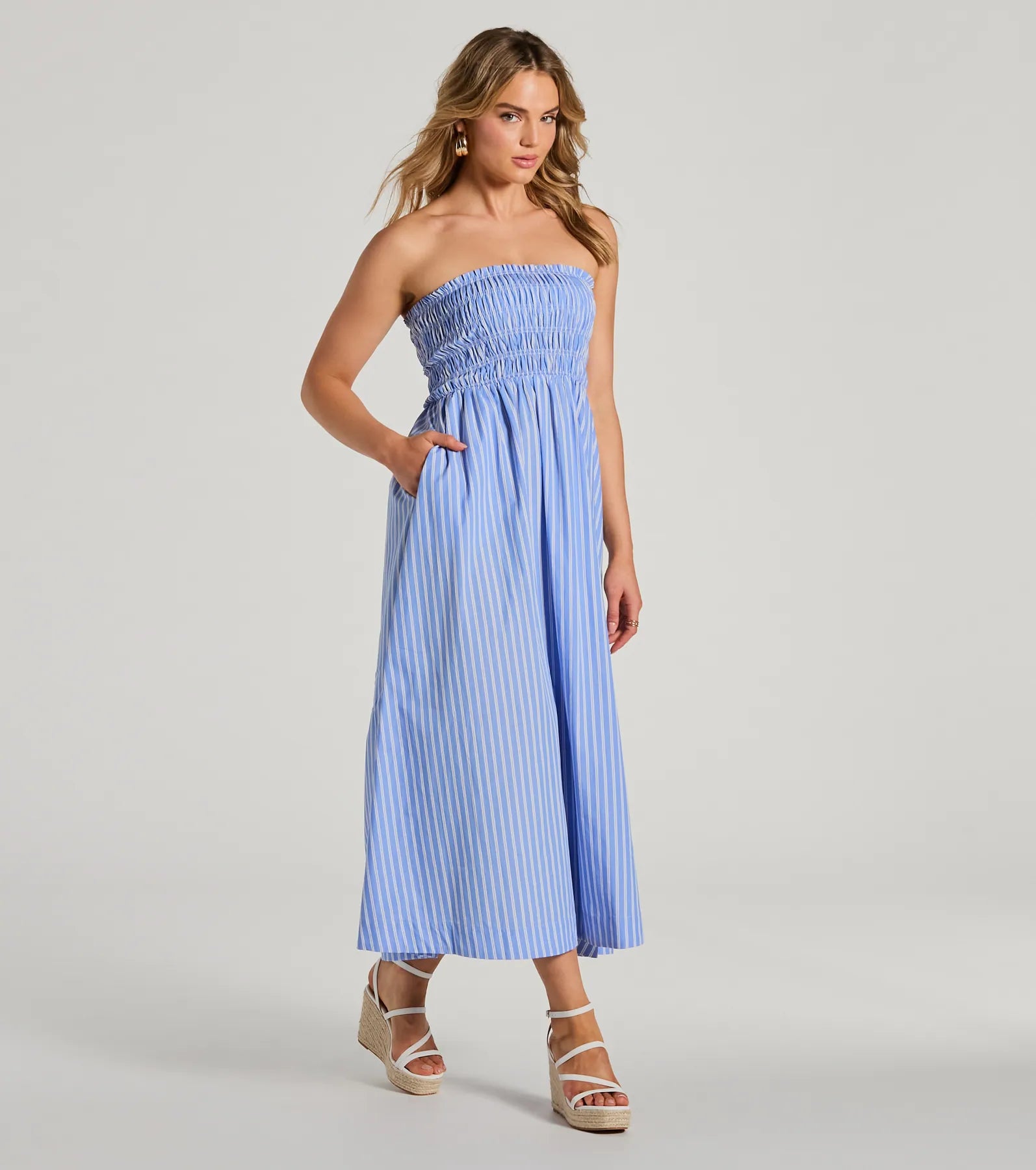 Ultimate Signature Stripes Strapless Maxi Dress