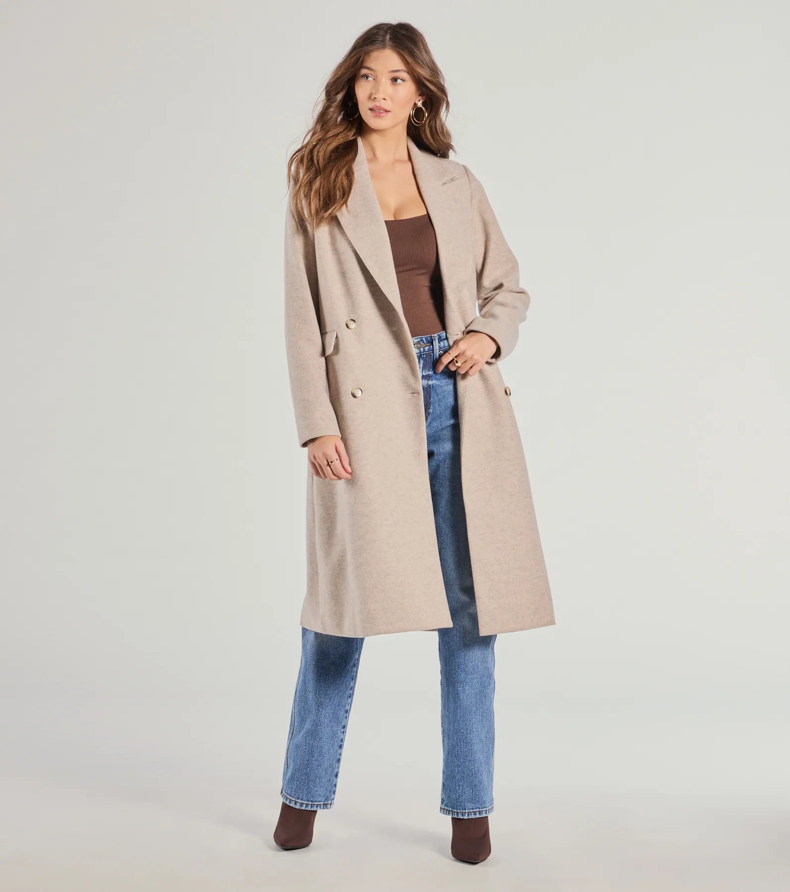 Premium Luxe Oversized Faux Wool Trench Coat