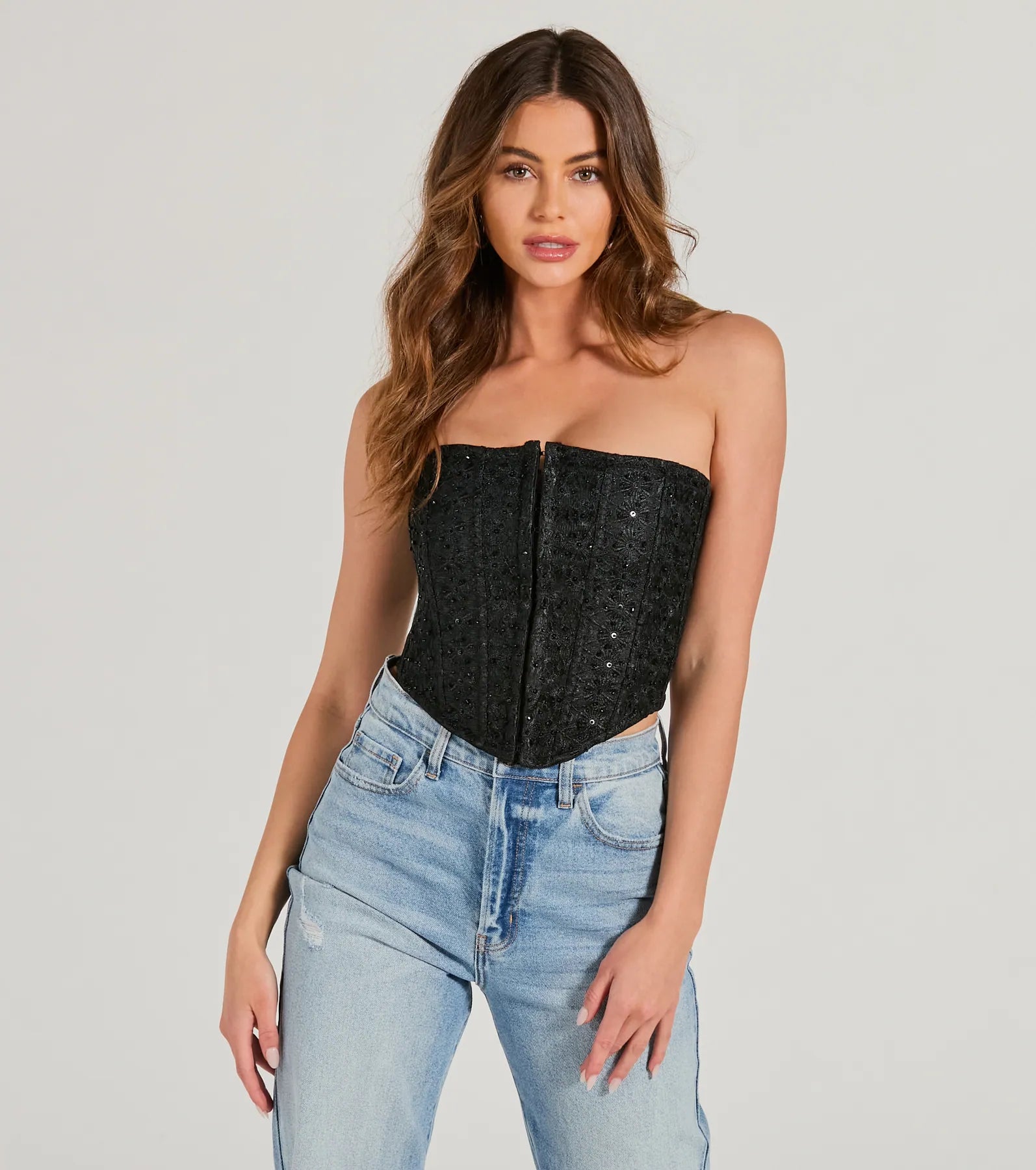 Ultimate Show Stopper Strapless Lace Corset Top