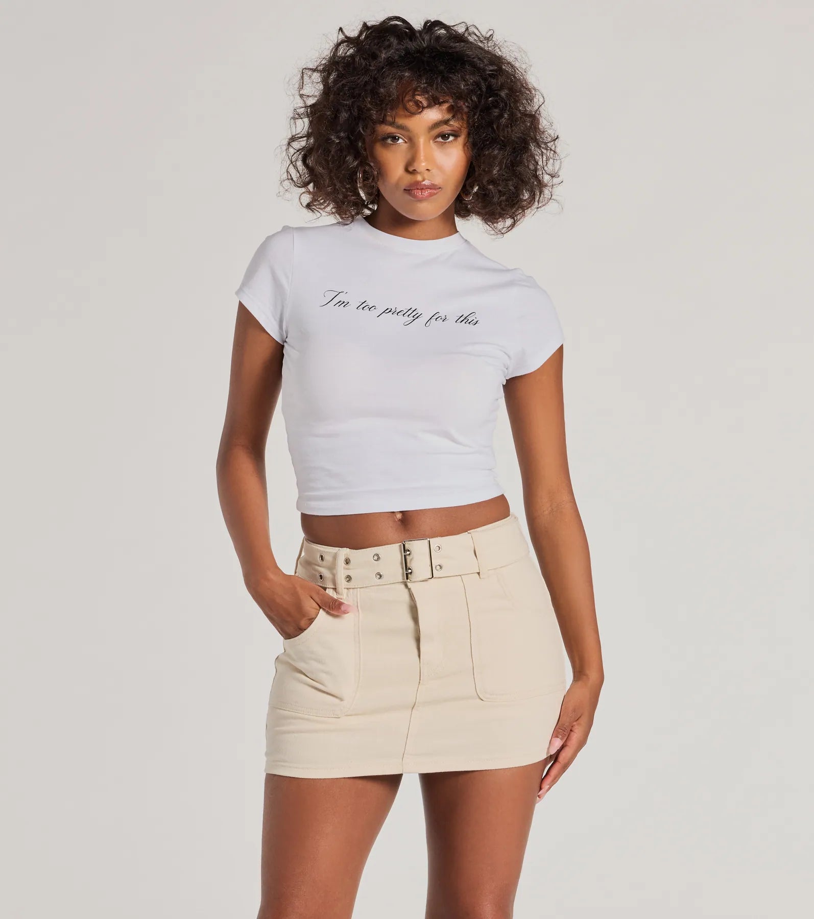 Ultimate Casual Mid-Rise Denim Skort with Belted Design