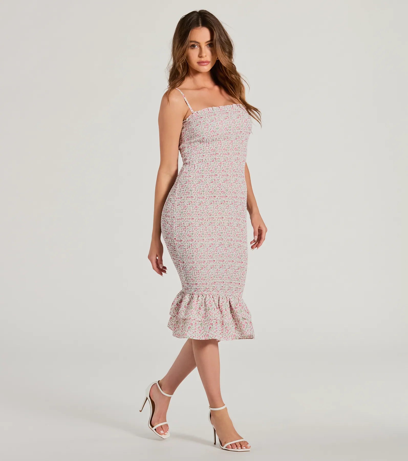 Ultimate Summer Romance Floral Chiffon Midi Dress