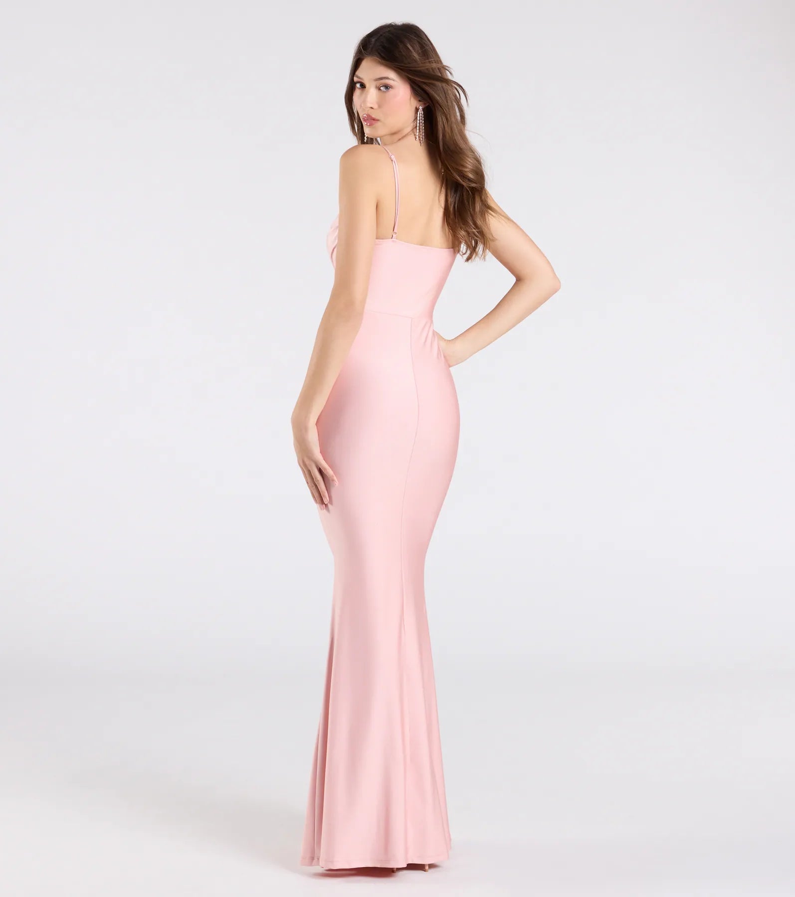 Premium Delia Elegant Cowl Neck Mermaid Gown