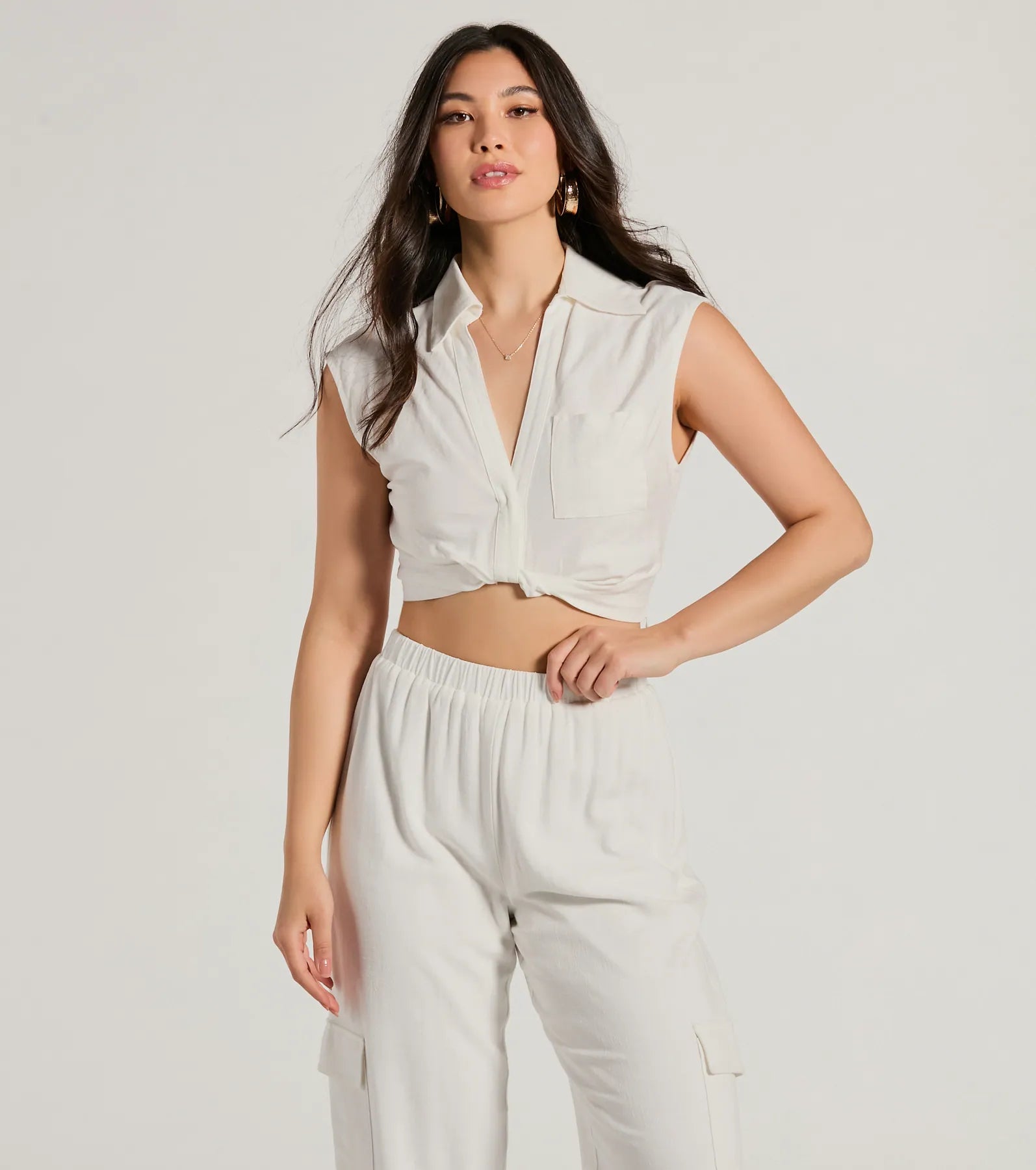 Premium Breezy Mood Linen Crop Top - Summer Essential