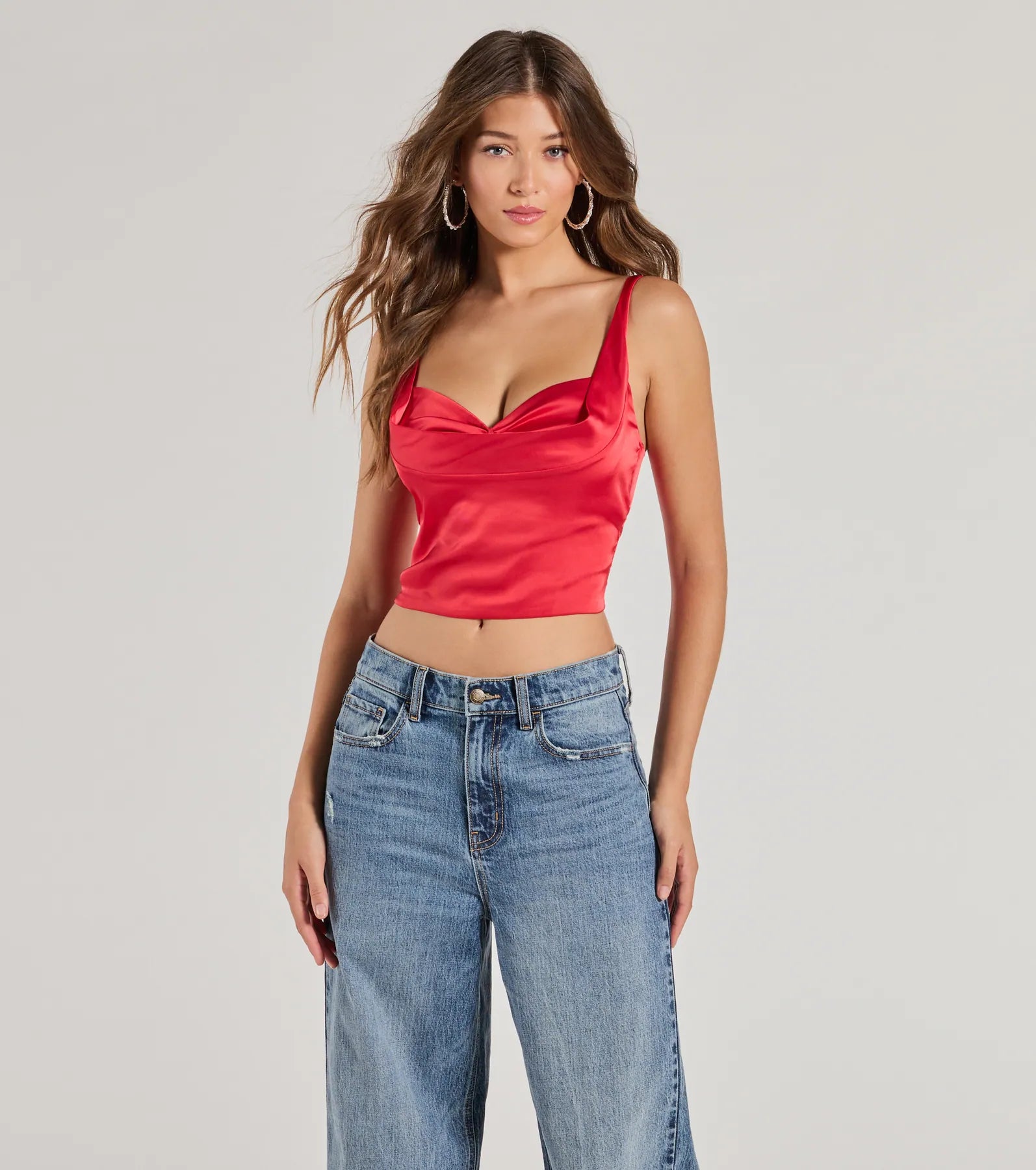 Ultimate Glam Vibes Satin Crop Top - Premium Night Out Essential