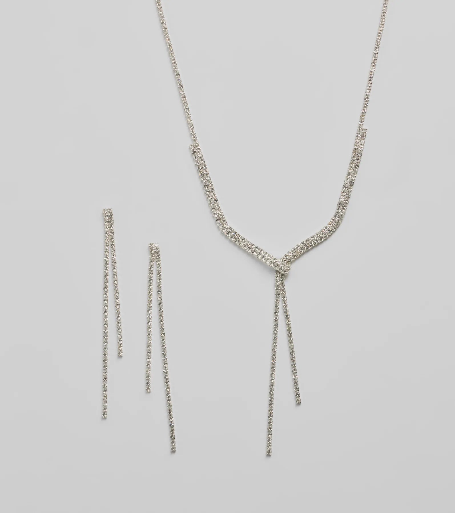Ultimate Glamour Rhinestone Jewelry Set - Necklace, Earrings & Bracelet