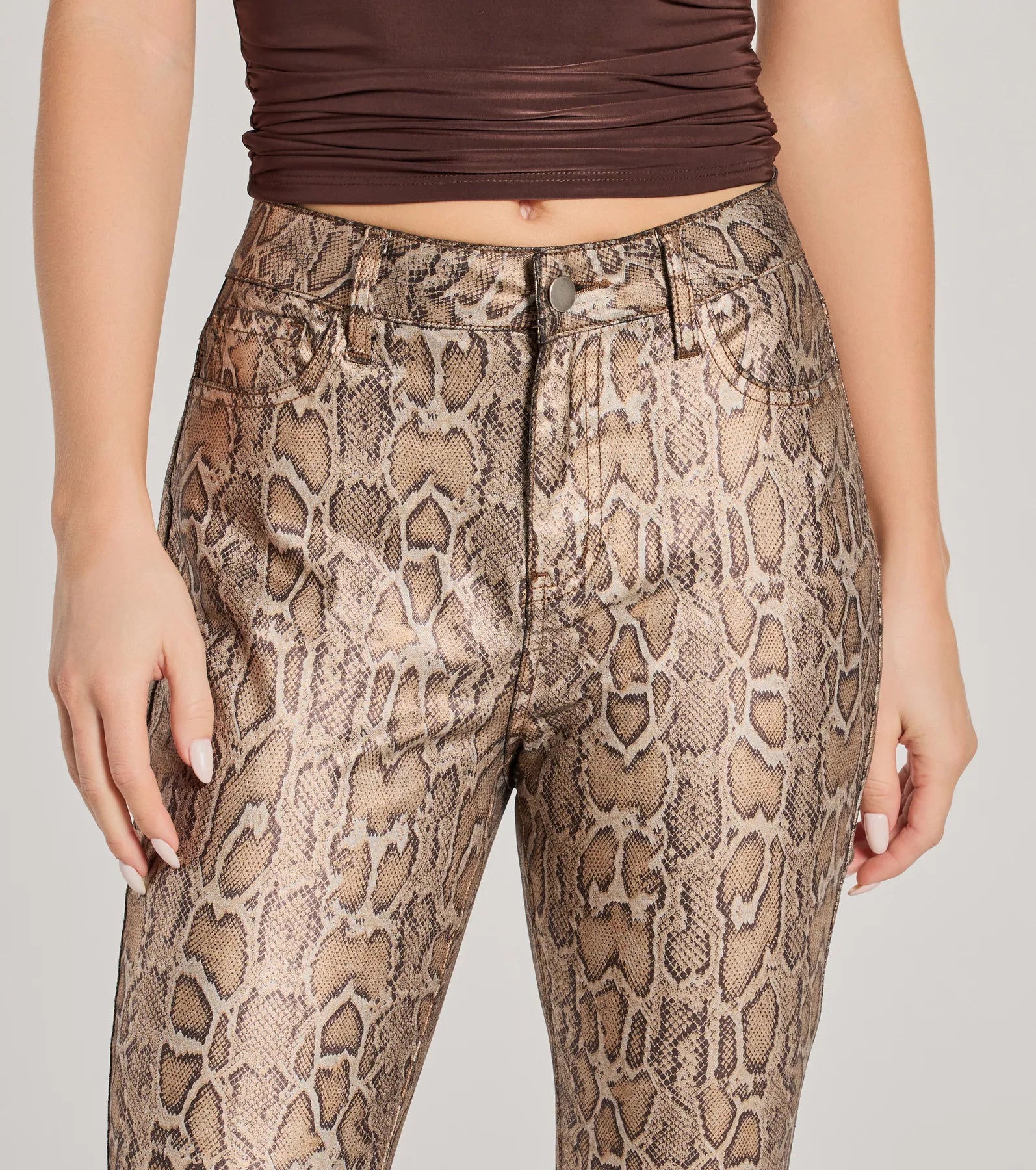 Ultimate Chic Snake Print Faux Leather Skinny Pants