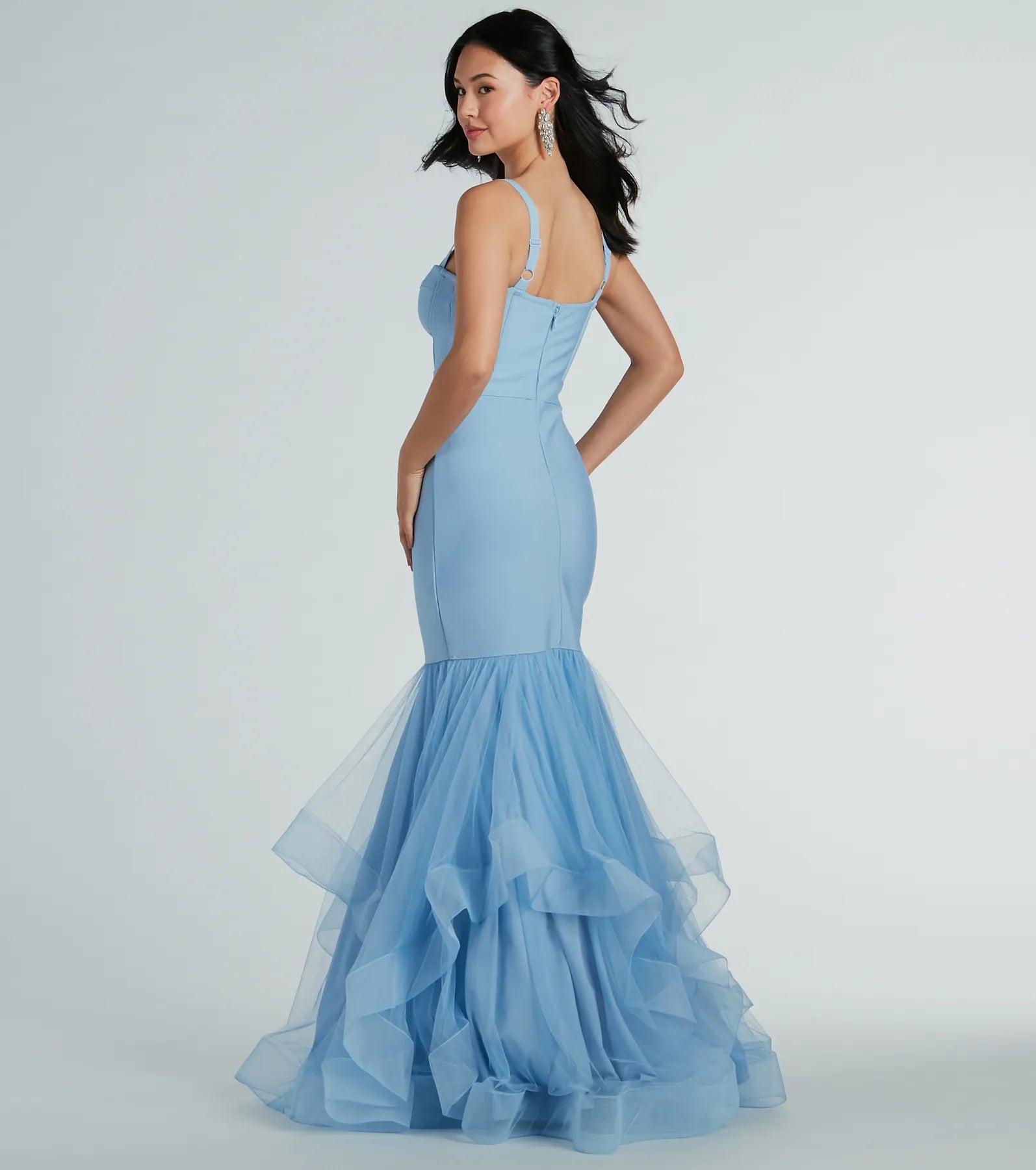 Premium Giana Tiered Ruffled Tulle Corset Mermaid Gown - Ultimate Elegance