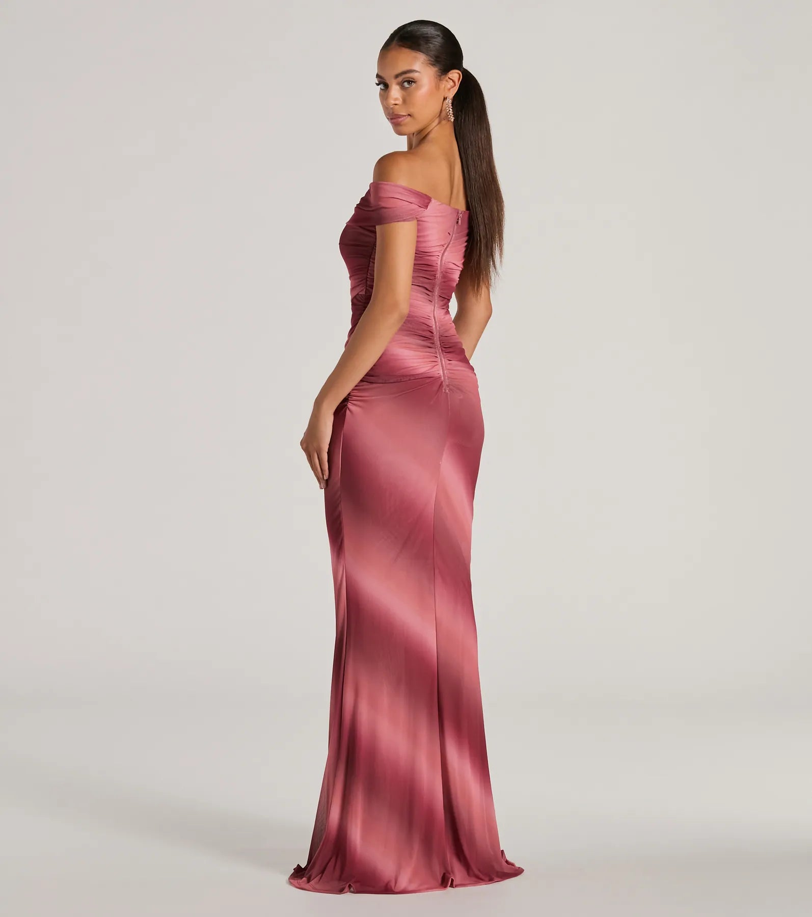 Premium Abbie Off-The-Shoulder Ombre Mermaid Gown for Special Occasions