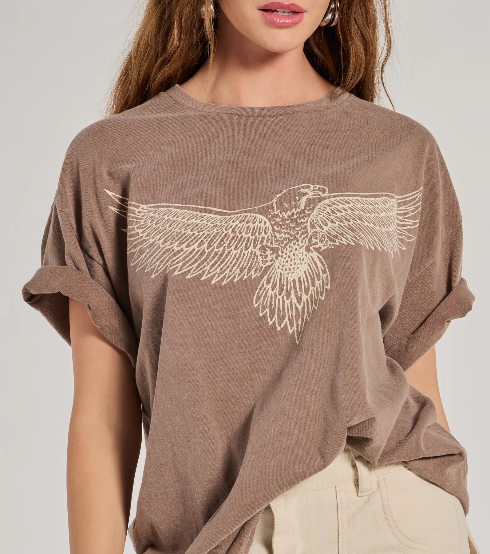 Ultimate Edgy Trend Eagle Oversized Graphic Tee