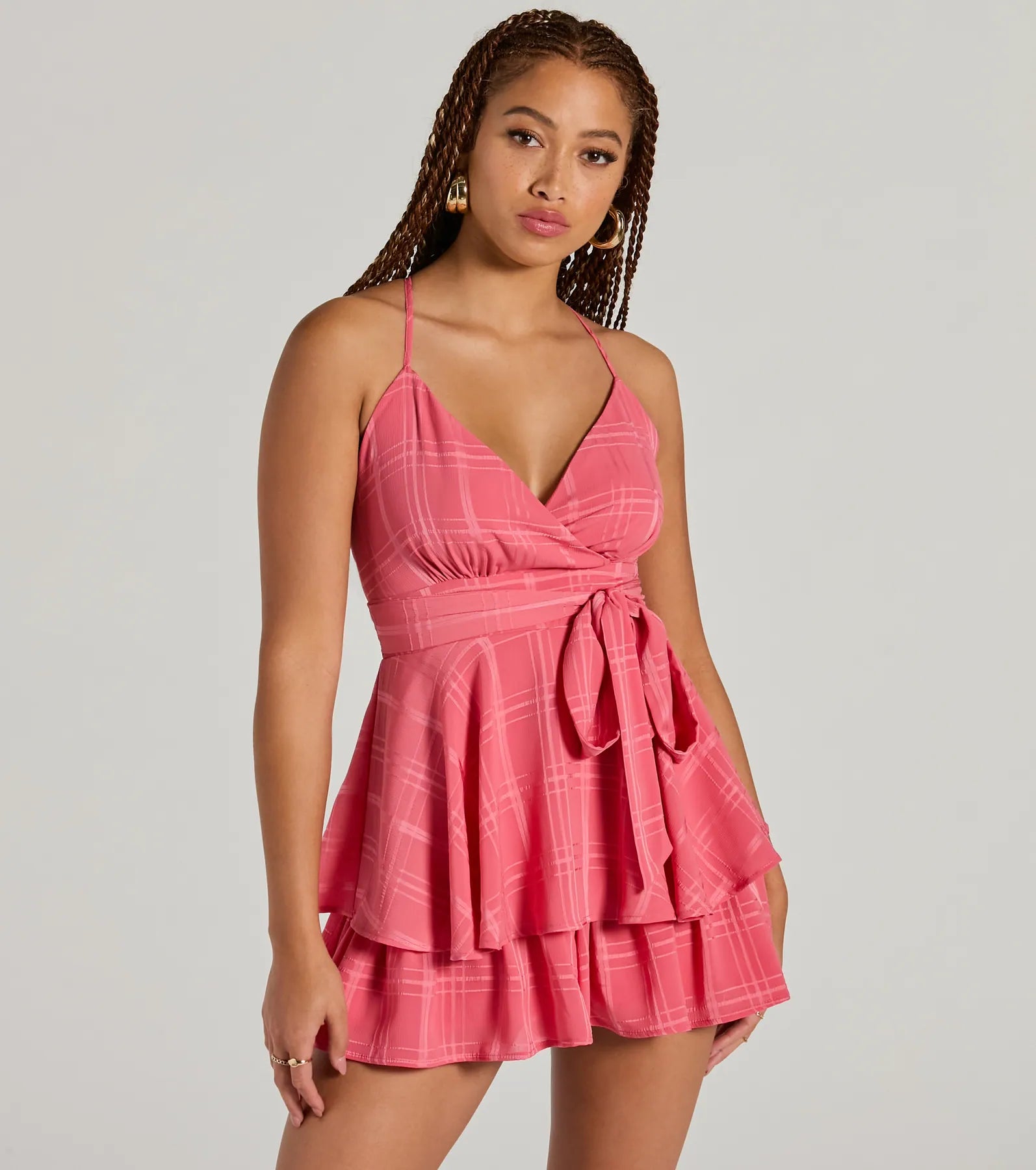 Ultimate Chiffon Romper - Surplice V-Neck & Strappy Design