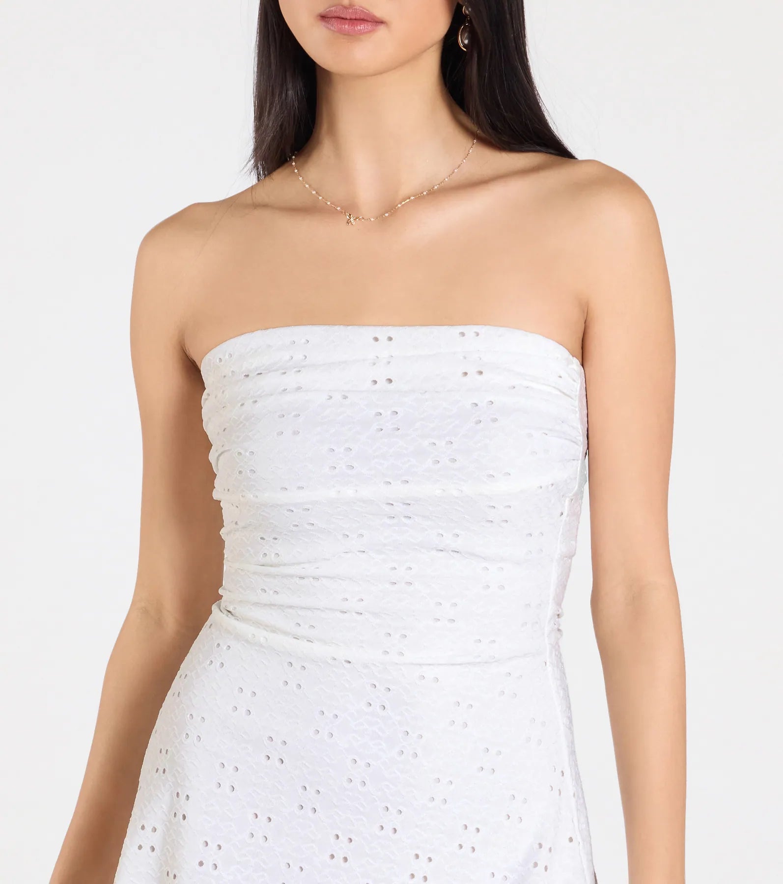 Ultimate Lovely Eyelet A-Line Mini Dress - Perfect for Bridal Showers & Brunch