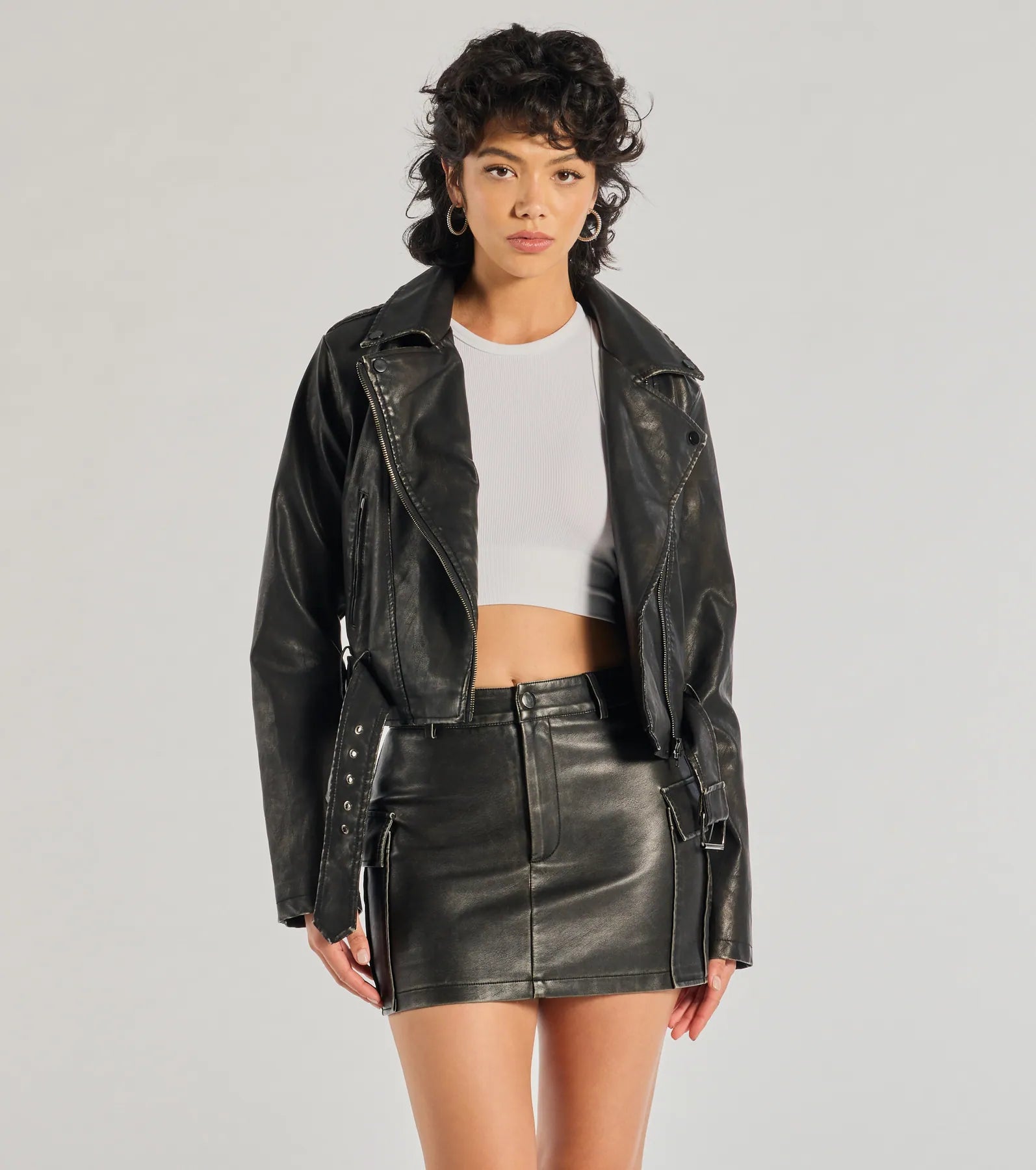 Ultimate Glam Faux Leather Moto Jacket - Shift Into Style