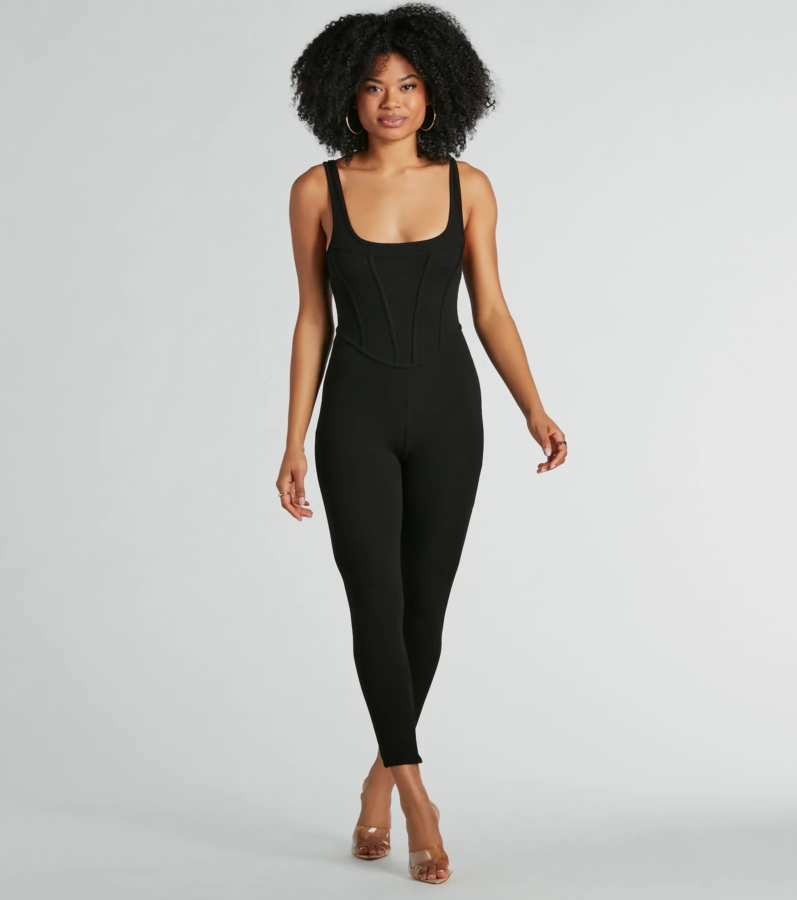 Ultimate Chill Vibes Ribbed Knit Corset Catsuit