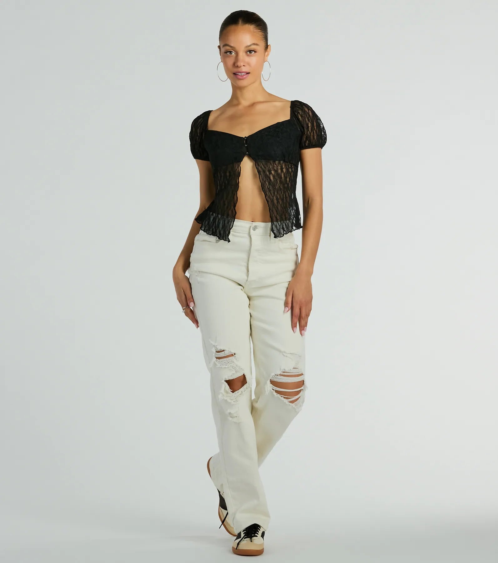 Ultimate Charm Me Puff Sleeve Lace Crop Top - Festival & Date Night Essential