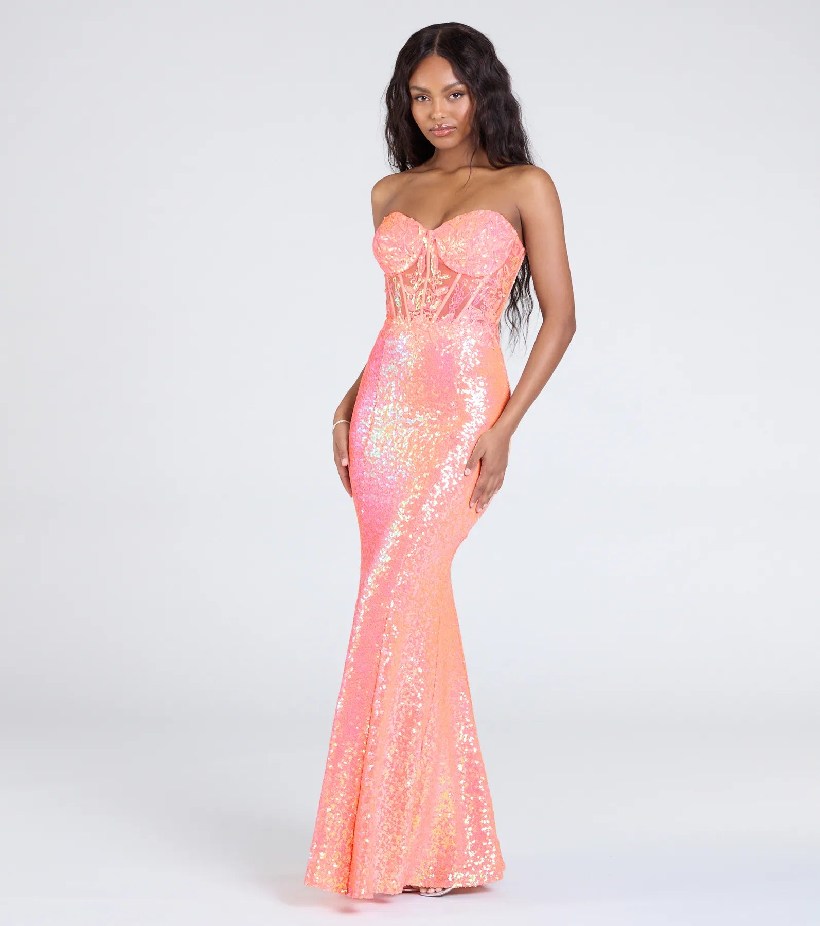 Ultimate Zoe Lace-Up Corset Mermaid Sequin Gown