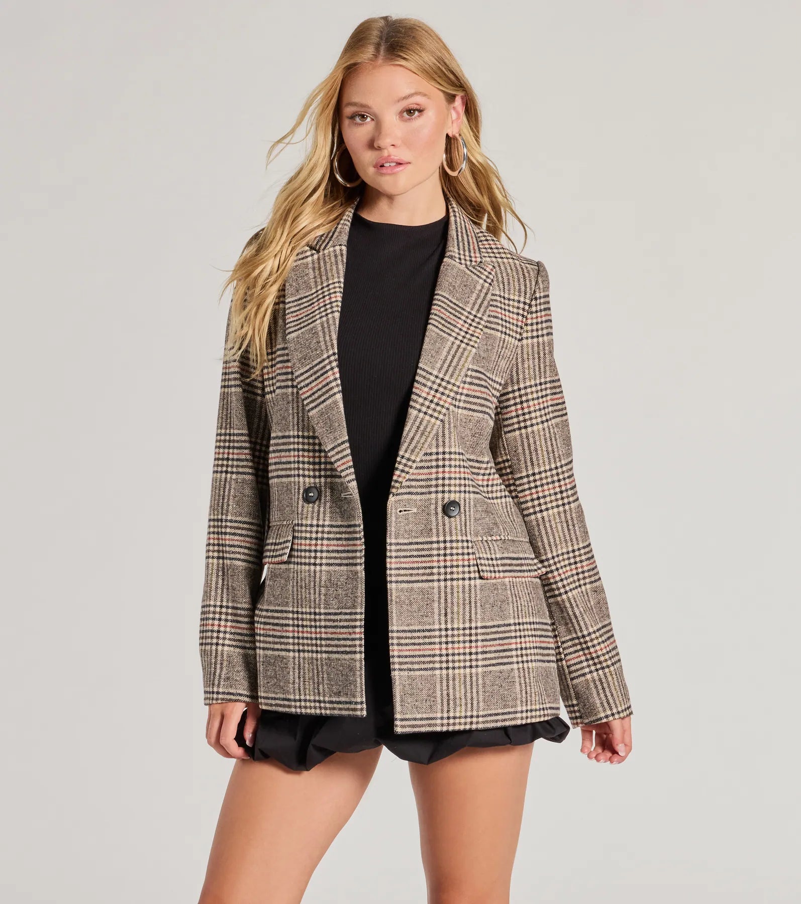 Ultimate Classic Mood Glen Plaid Oversized Blazer