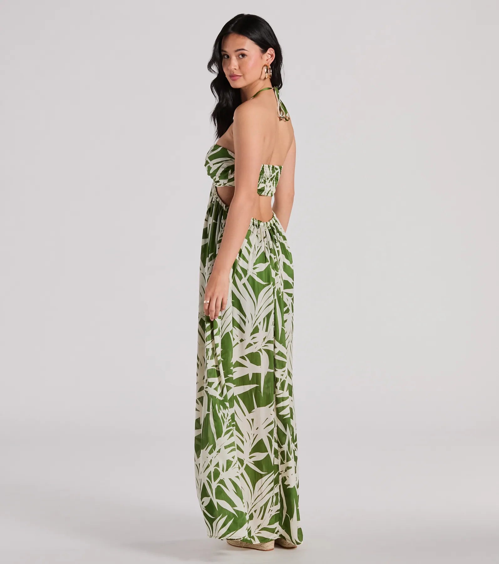 Ultimate Tropical Escape Halter Maxi Dress