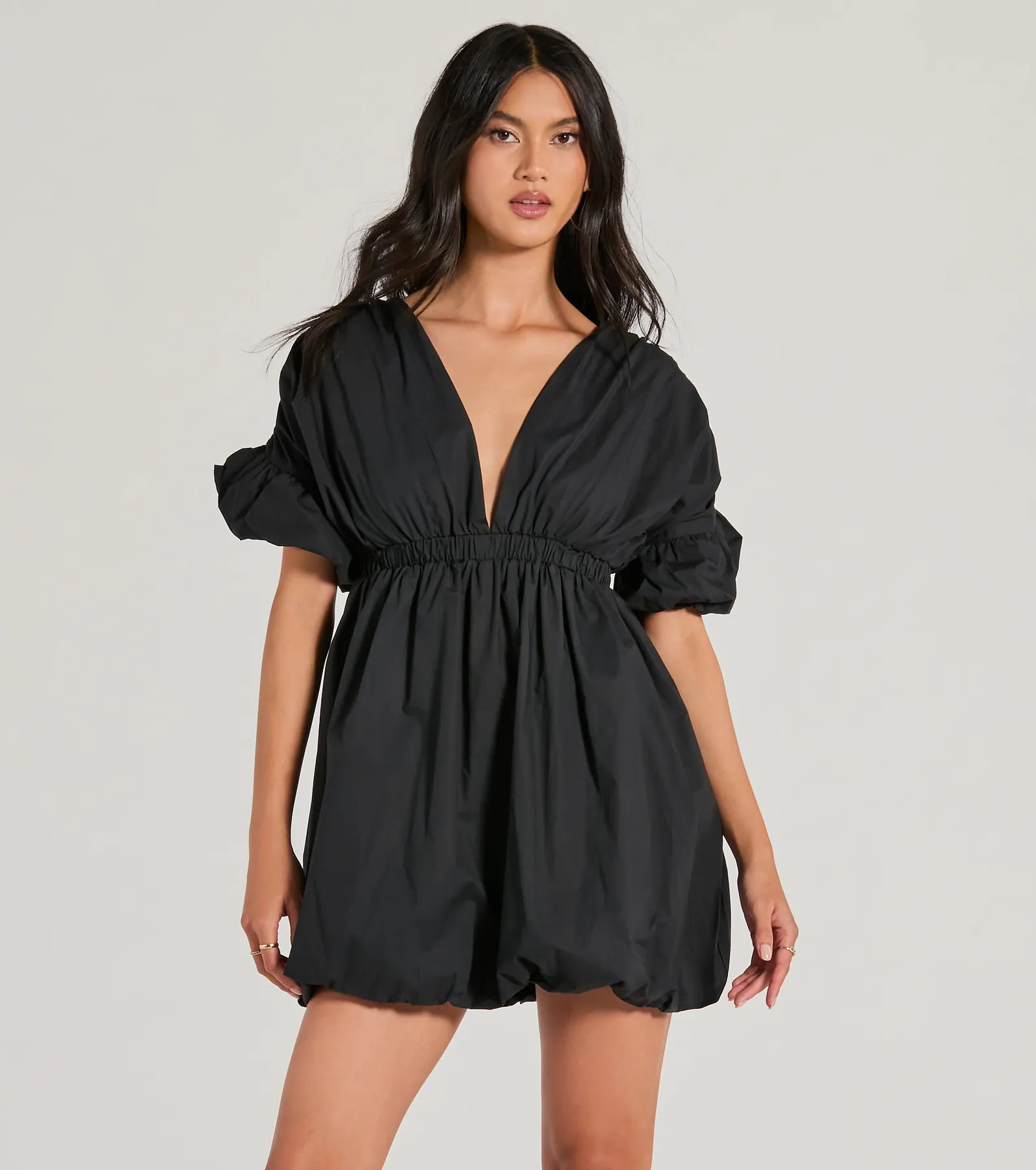 Ultimate Love Game Plunge V-Neck Bubble Skater Dress