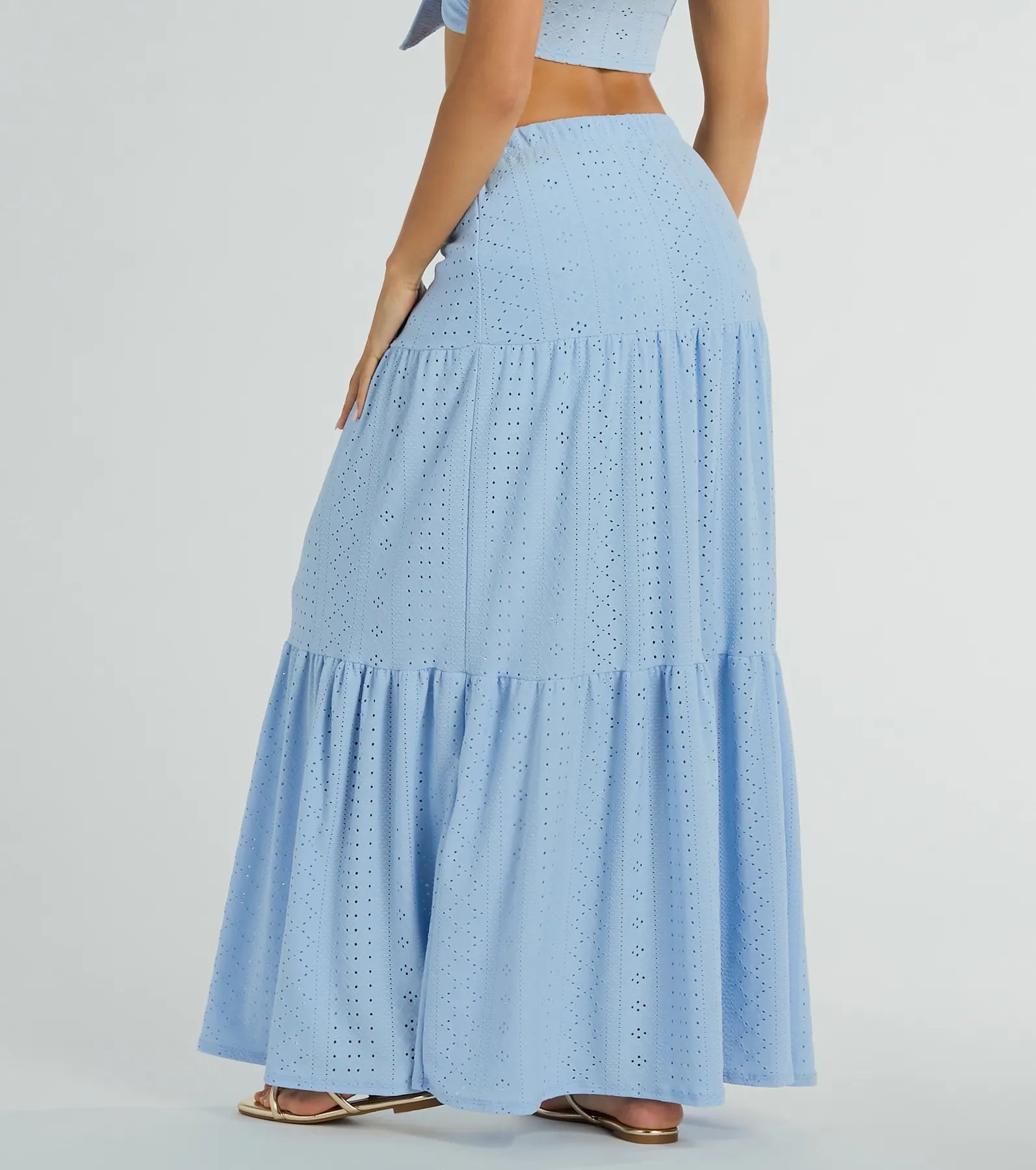 Premium Spring Breeze Ruffled Eyelet Maxi Skirt - Ultimate Summer Style