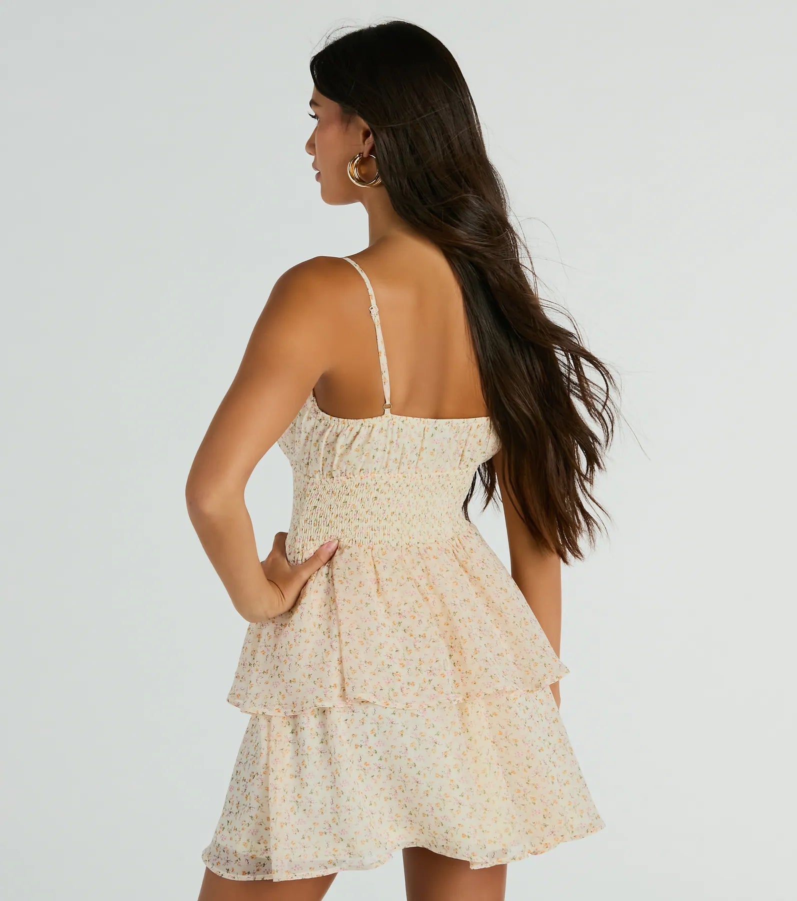 Premium Daytime Floral Ruffle Dress - Ultimate Fit & Flare Style