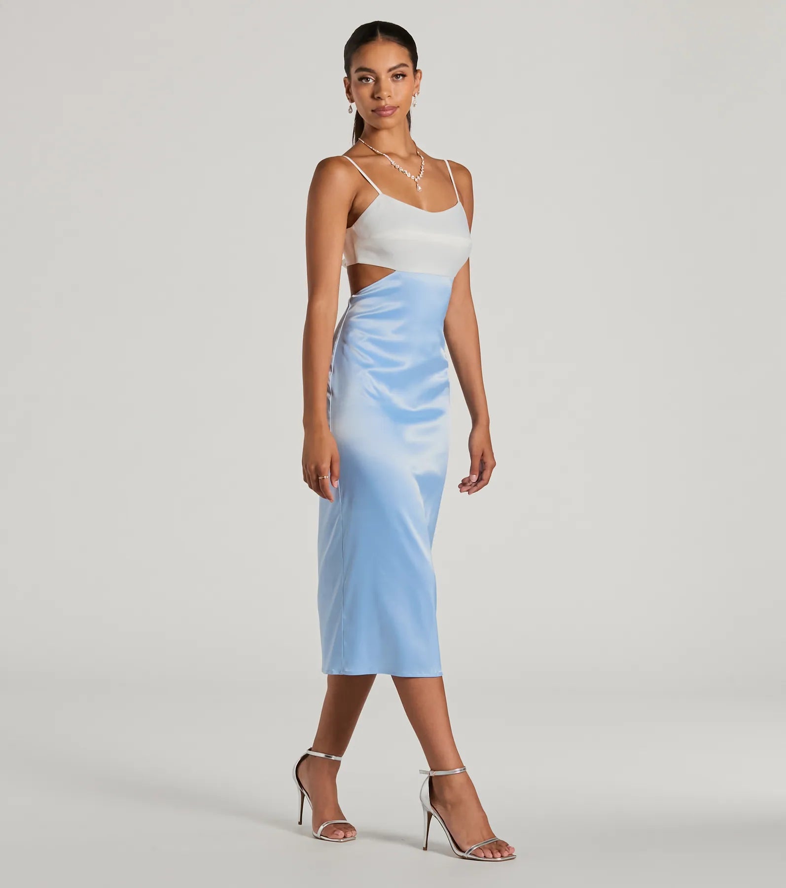 Ultimate Elegance: Premium Satin Tie-Back Midi Dress