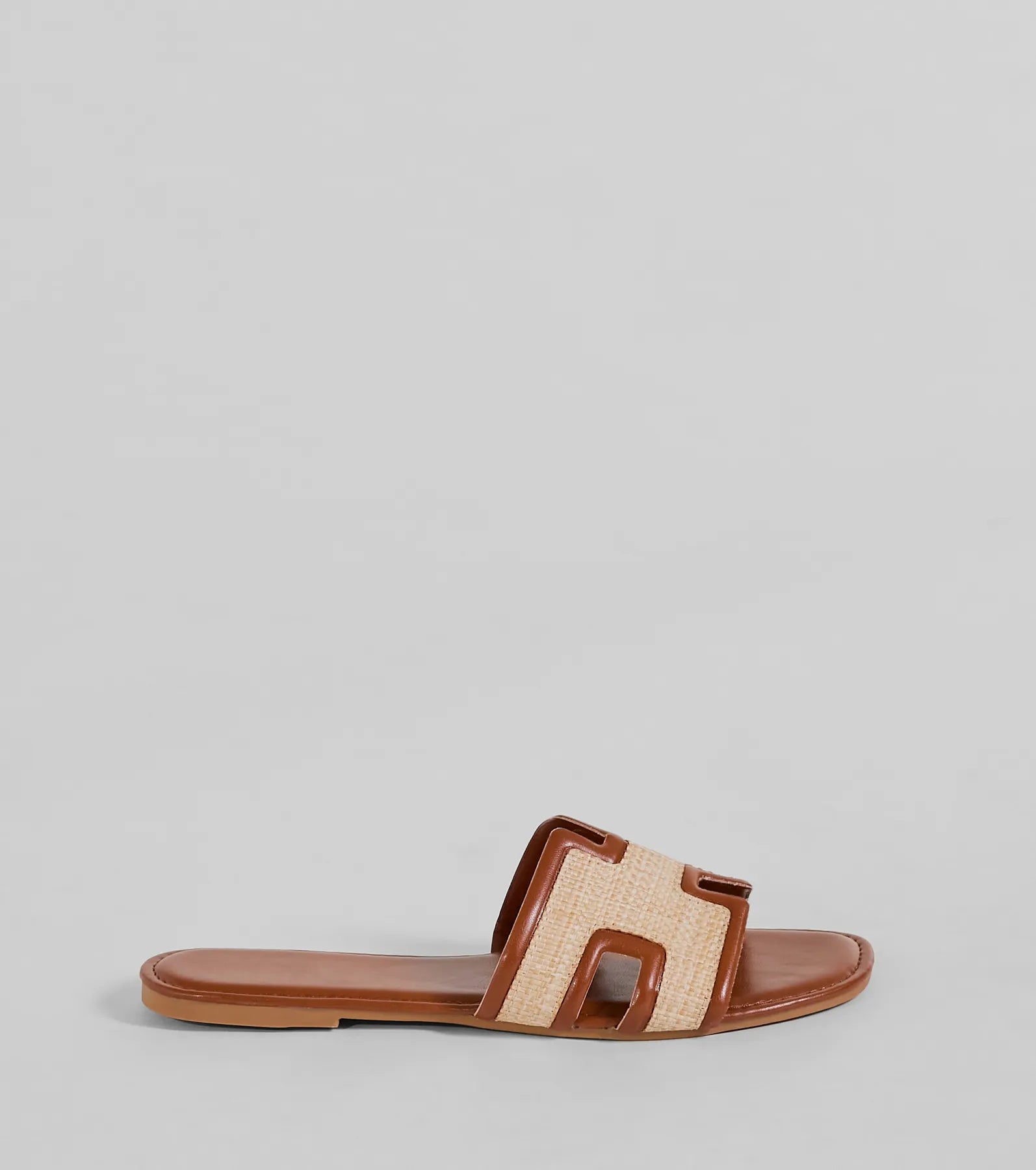 Ultimate Comfort Straw & Faux Leather Flat Sandals - Pop of Style