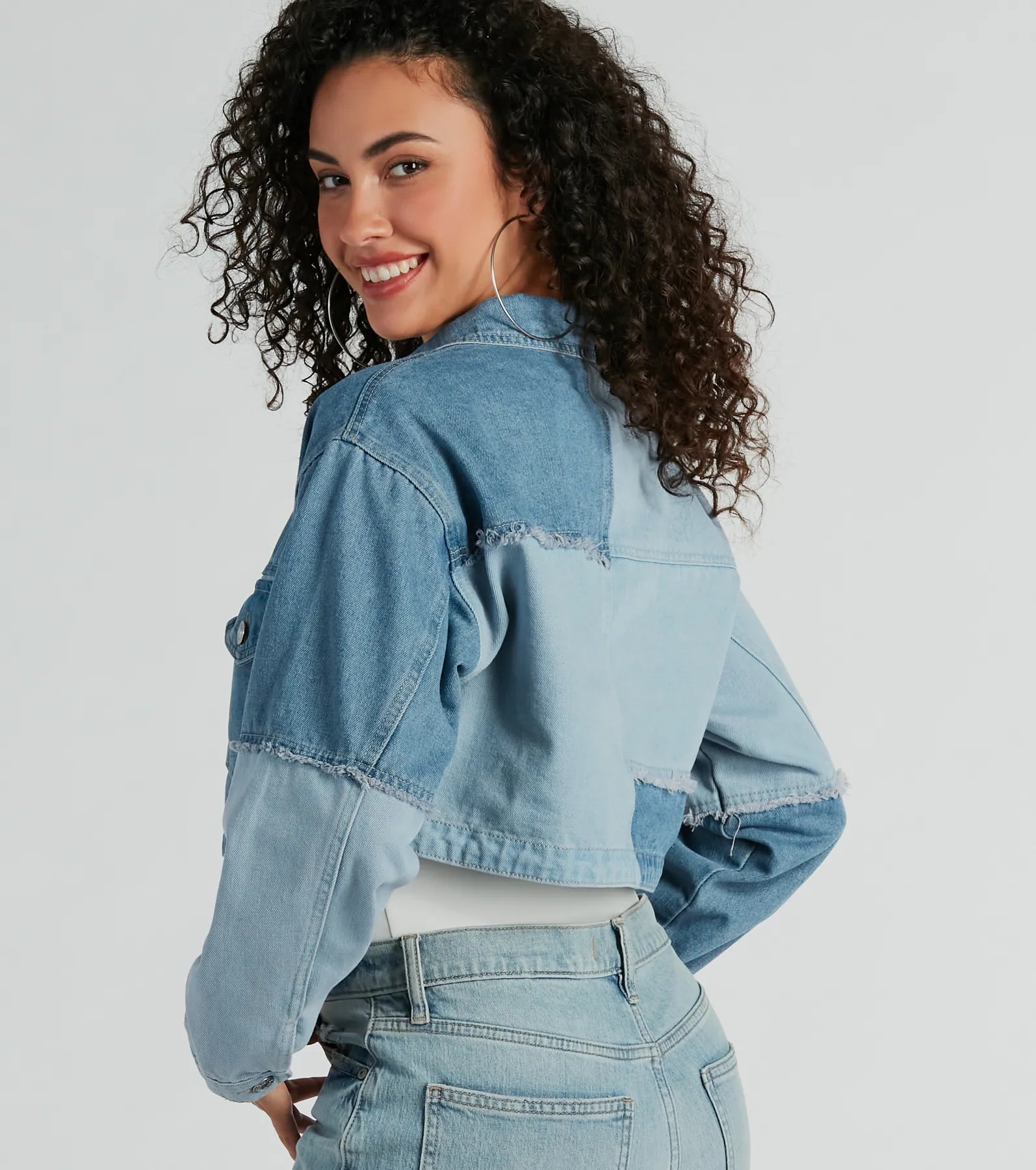 Ultimate Trendsetter Patchwork Cropped Denim Jacket