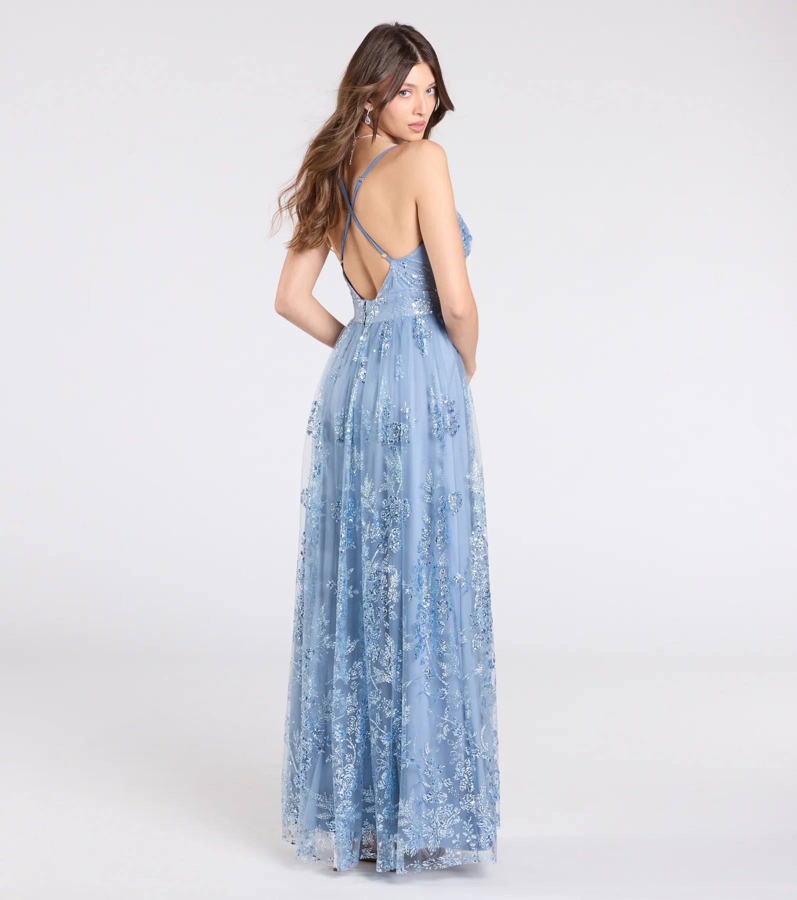 Ultimate Elegance: Ayva A-Line Glitter Sequin Tulle Formal Gown