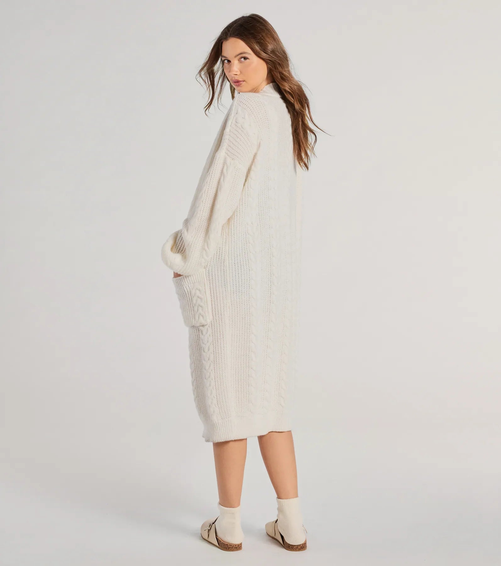 Ultimate Cozy Cable Knit Duster Sweater