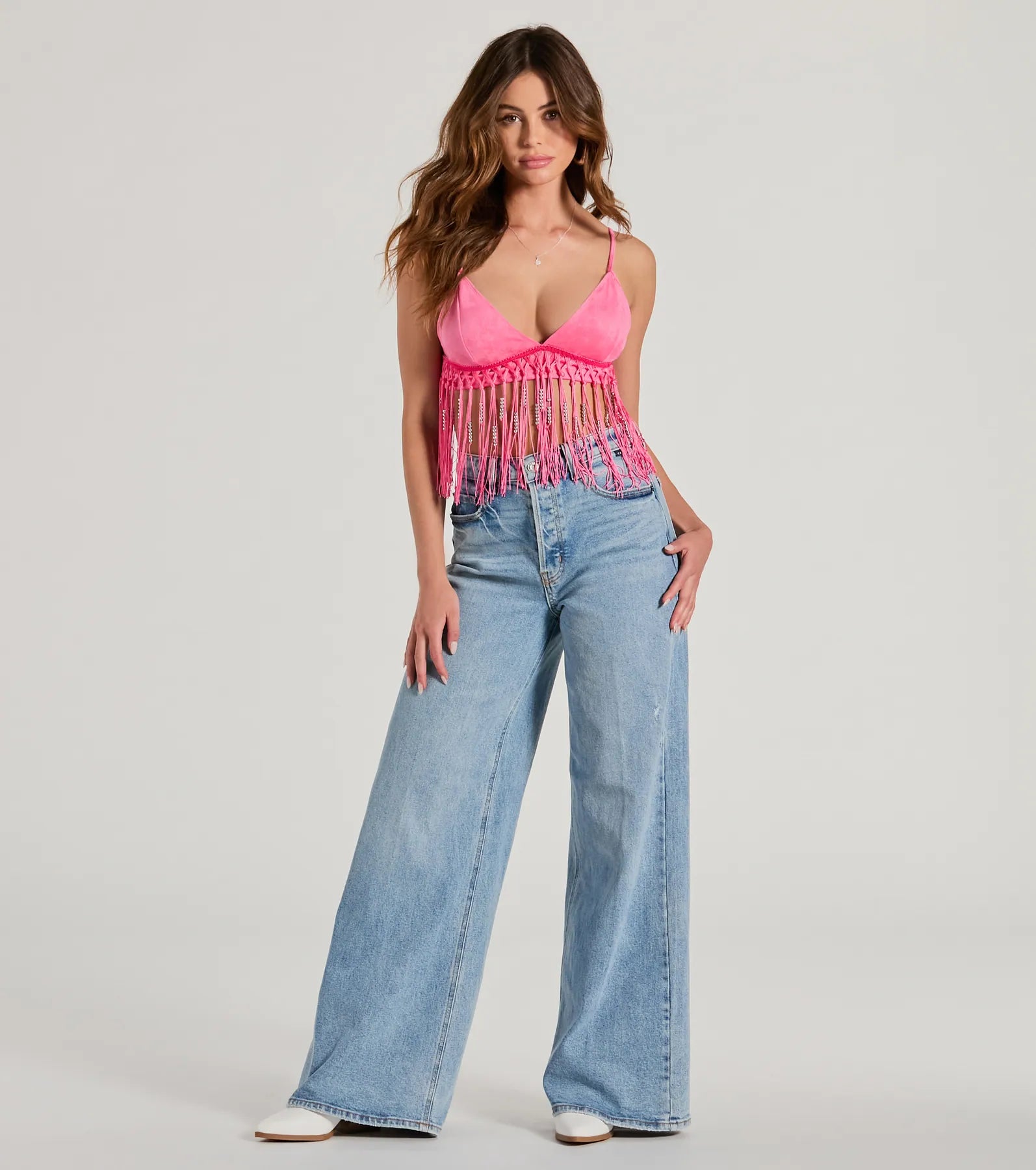 Ultimate Fringe Glam Beaded Crop Top