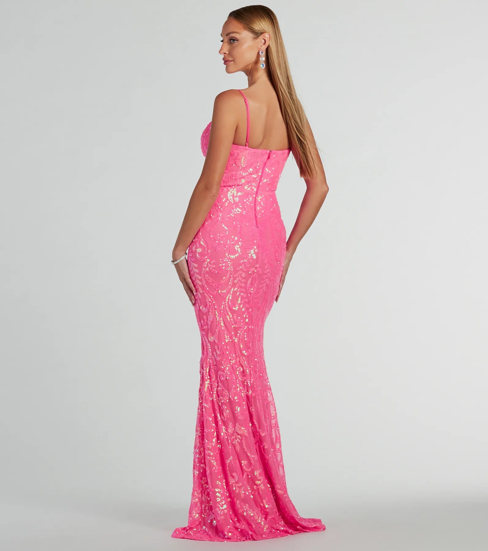 Julissa Premium V-Neck Sequin Mermaid Gown