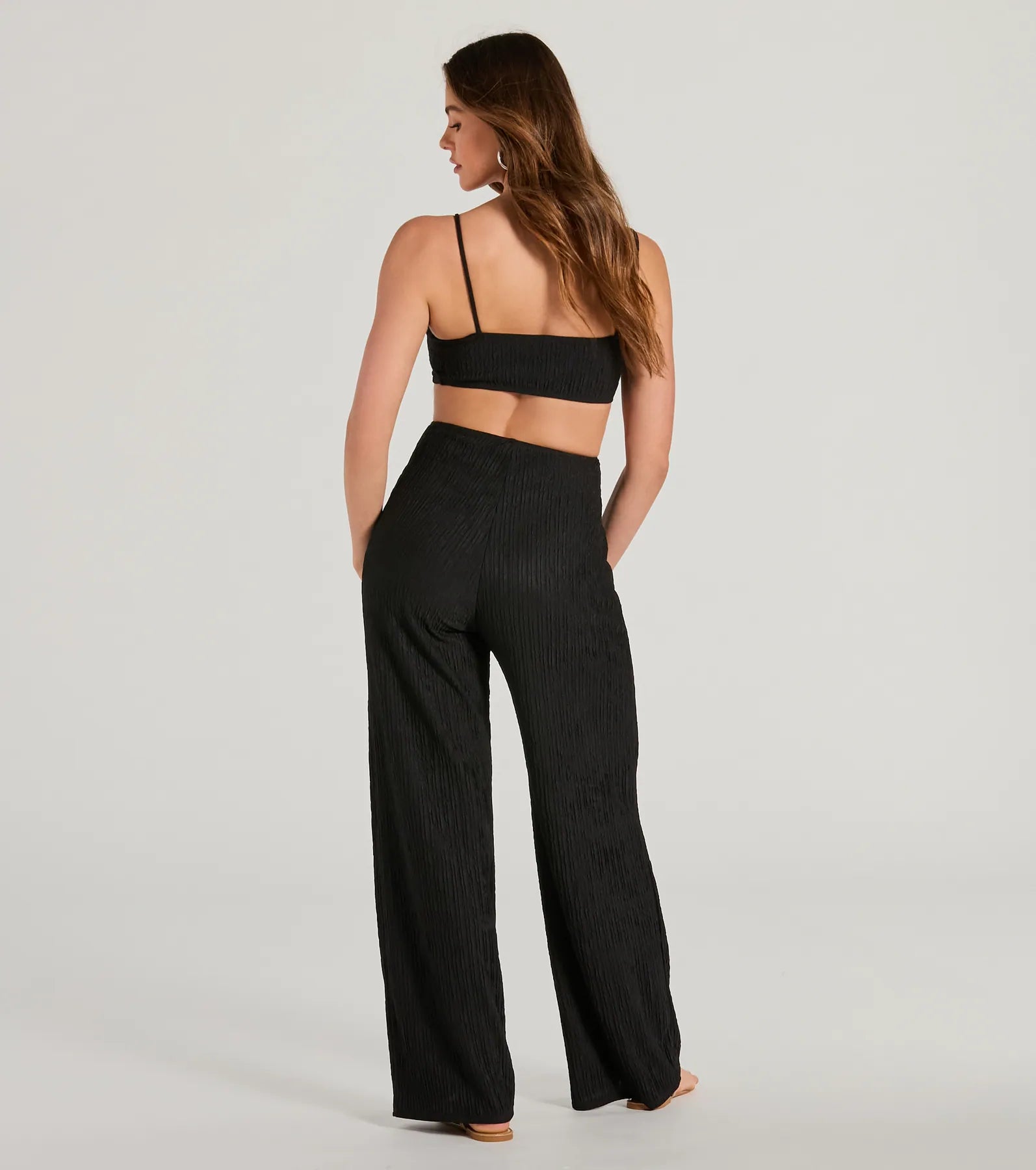 Ultimate Flawless Vibes V-Neck Cutout Jumpsuit - Premium Wide-Leg Design