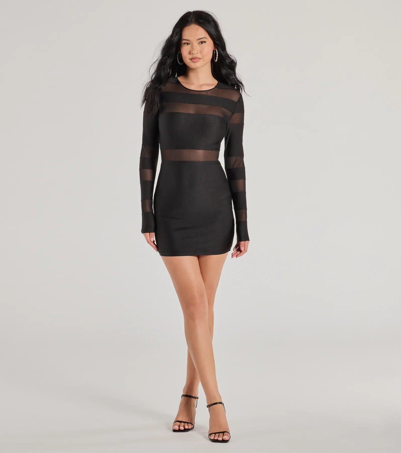 Delena Premium Sheer Mesh Bodycon Dress - Ultimate Night Out Look